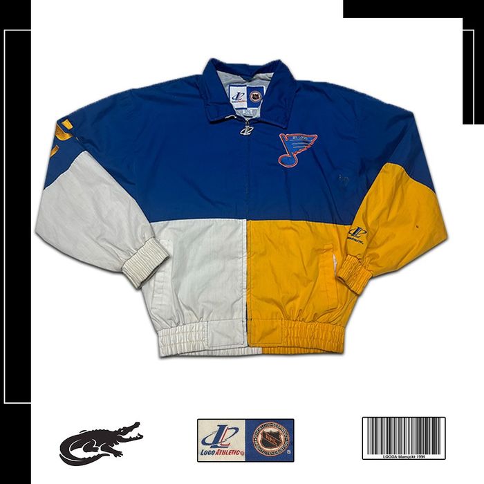 Vintage Logo Athletic St Louis Blues Windbreaker Light Jacket 