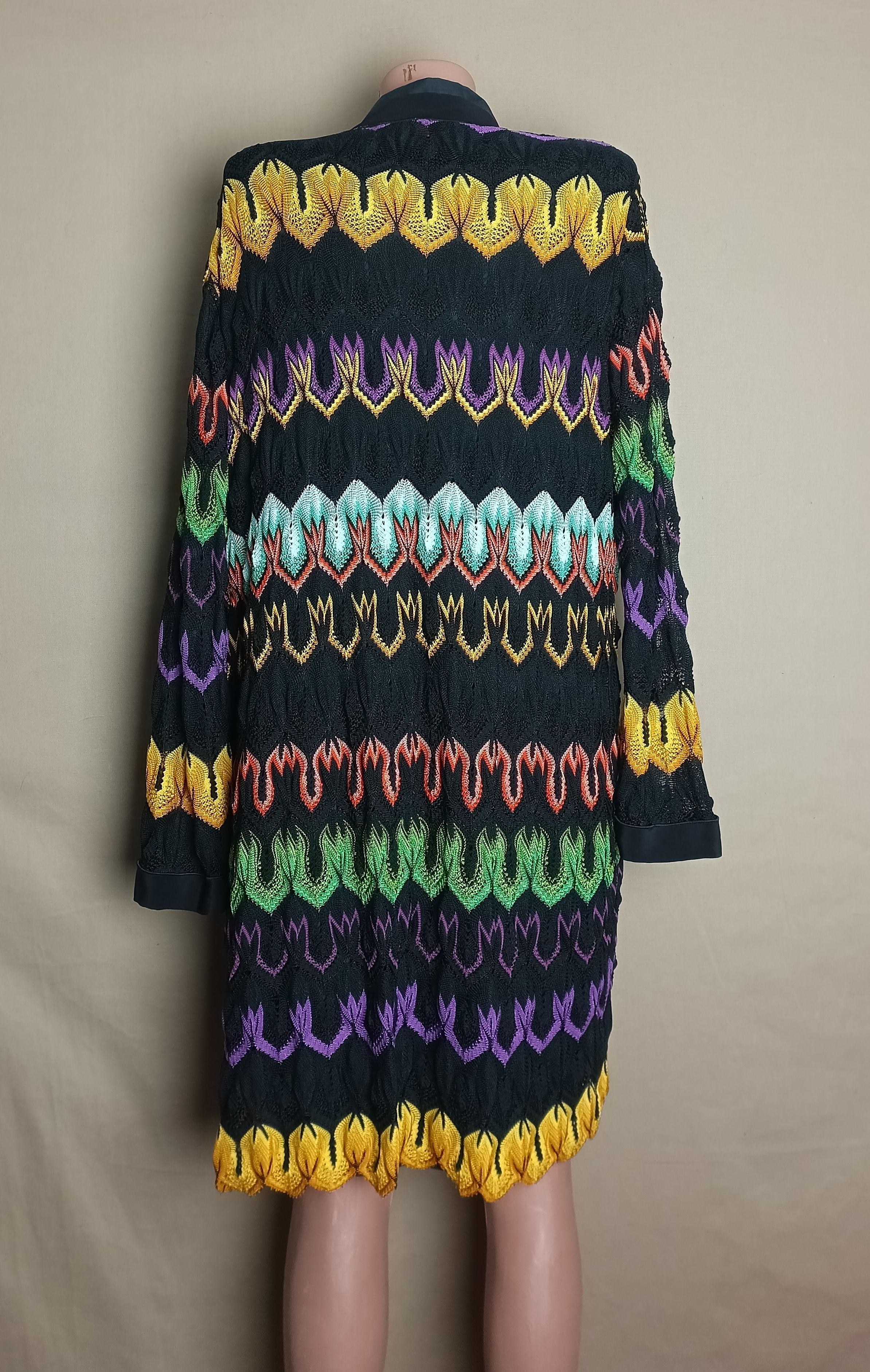 Missoni MISSONI Zig Zag Print Long Open Cardigan Jacket EU48 Size XL / US 12-14 / IT 48-50 - 5 Thumbnail