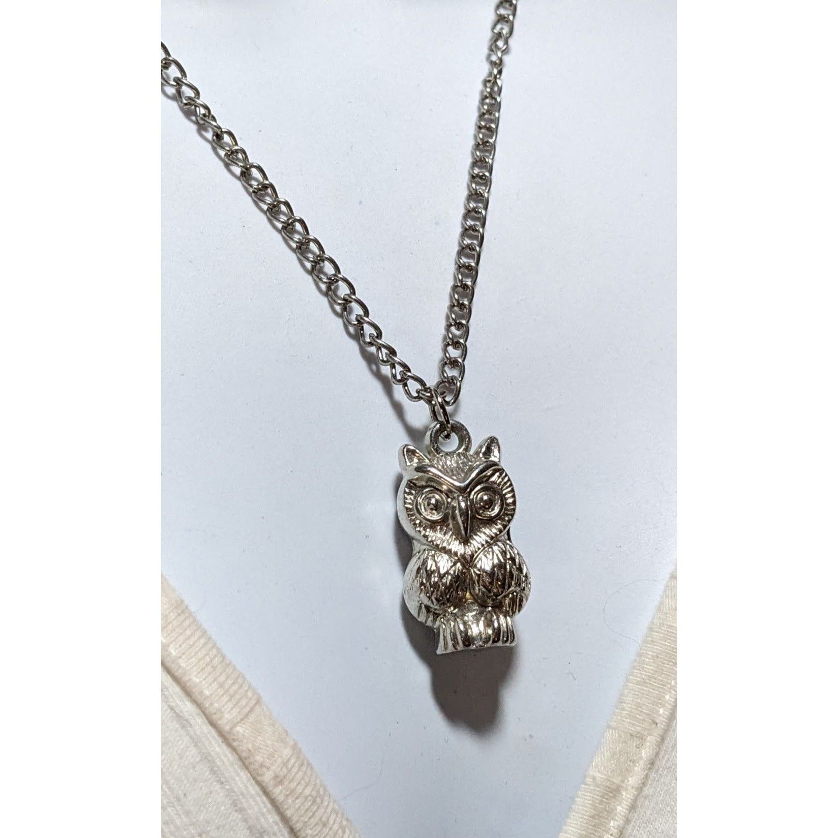 Other Silver Puffed Owl Necklace Size ONE SIZE - 7 Thumbnail