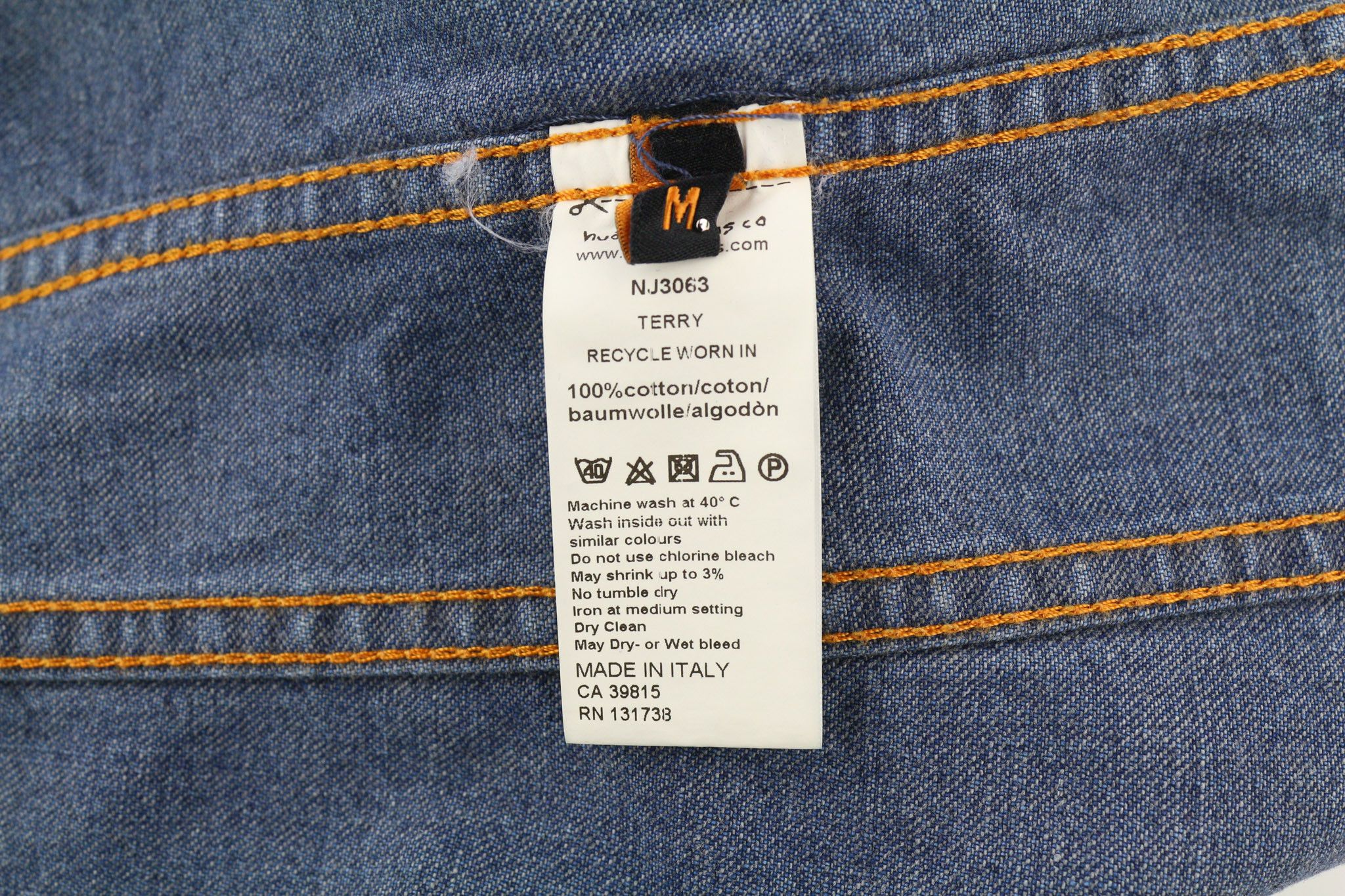 Nudie Jeans TERRY WORN IN M Blue Cotton Denim Washed Jacket 80774 Size US M / EU 48-50 / 2 - 7 Thumbnail
