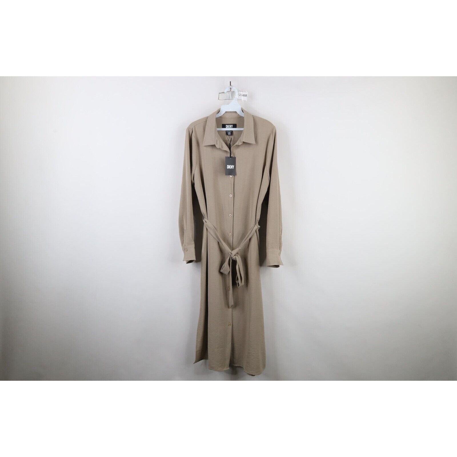 DKNY × Vintage Deadstock Vintage Y2K DKNY Long Sleeve Knit Tie Dress Size L / US 10 / IT 46 - 1 Thumbnail
