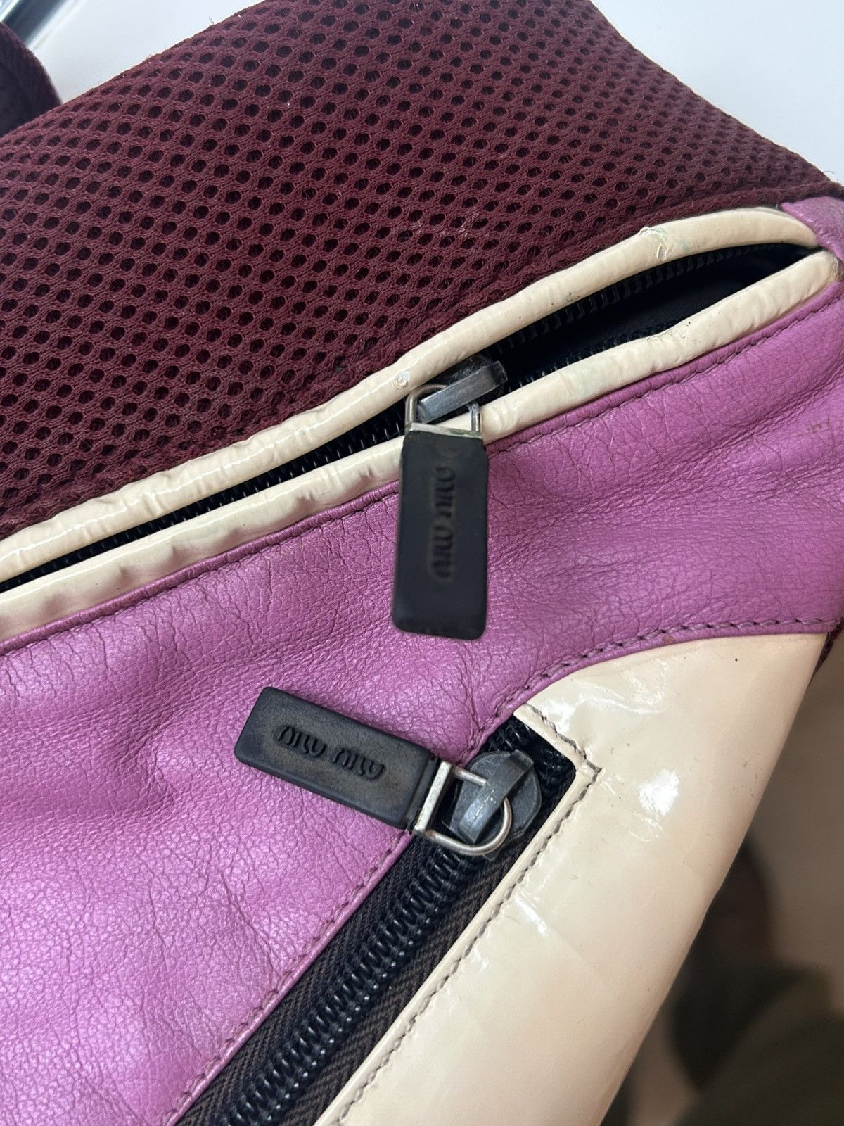 Miu Miu Miu Miu 1999 / Backpack / Teardrop / Sling Bag Pink & White Size ONE SIZE - 13 Thumbnail