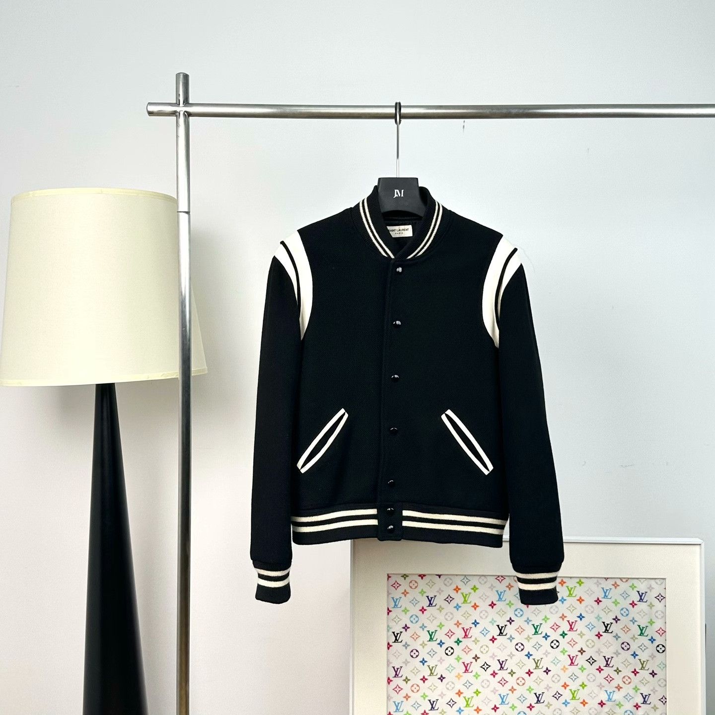 Saint Laurent Paris Saint Laurent Striped Baseball Jacket Size US L / EU 52-54 / 3 - 1 Thumbnail