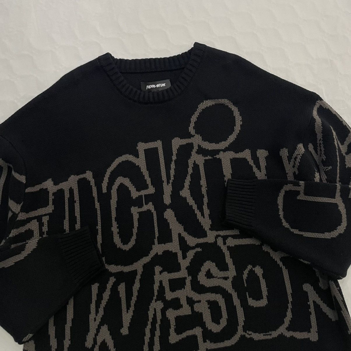Fucking Awesome Fucking Awesome I Love You Ivory Knit Sweater
