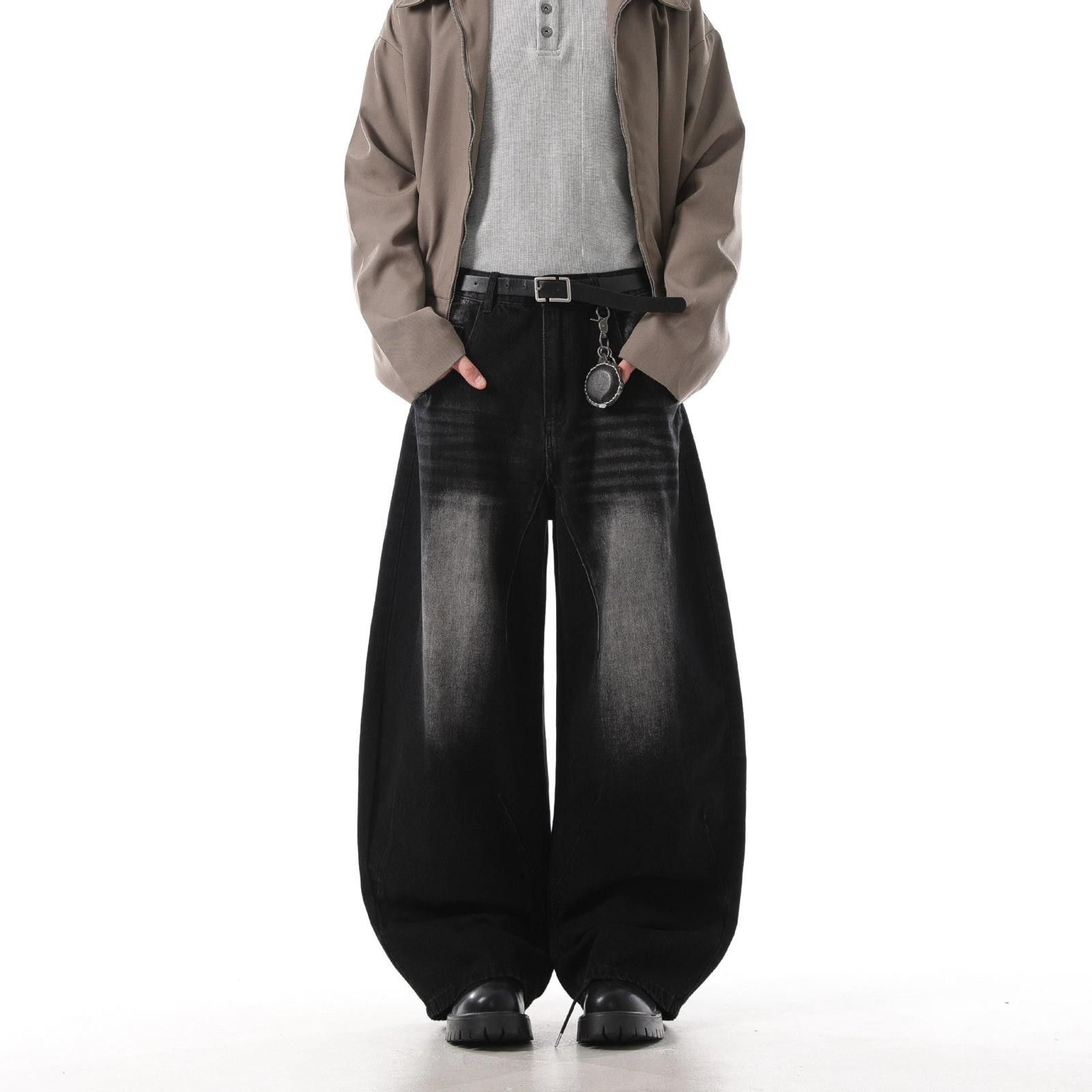 Japanese Brand Faded Wide Leg Jeans, Baggy Denim Pants Size US 32 / EU 48 - 3 Thumbnail