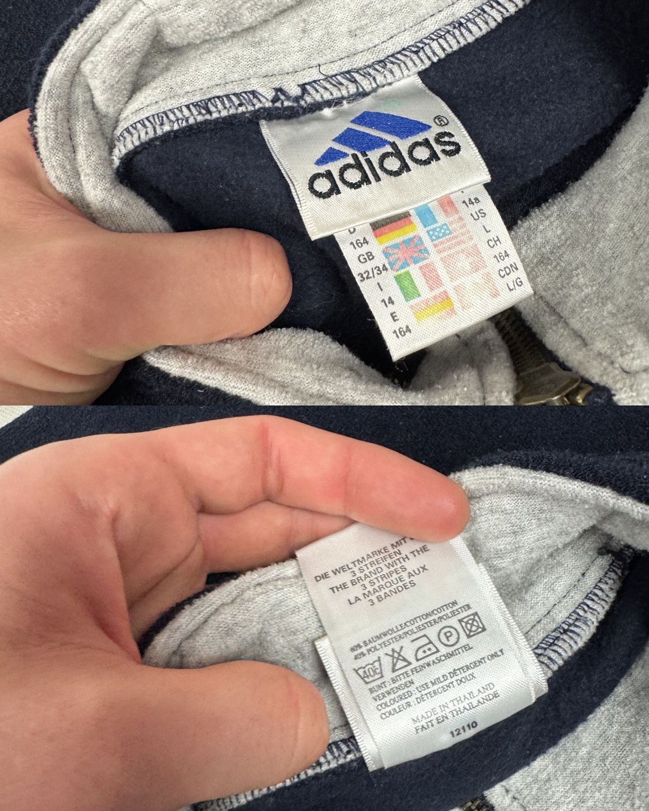 Adidas × Vintage Adidas Sports Men's Navy Cotton Quarter Zip Sweatshirt Large Size US L / EU 52-54 / 3 - 2 Thumbnail