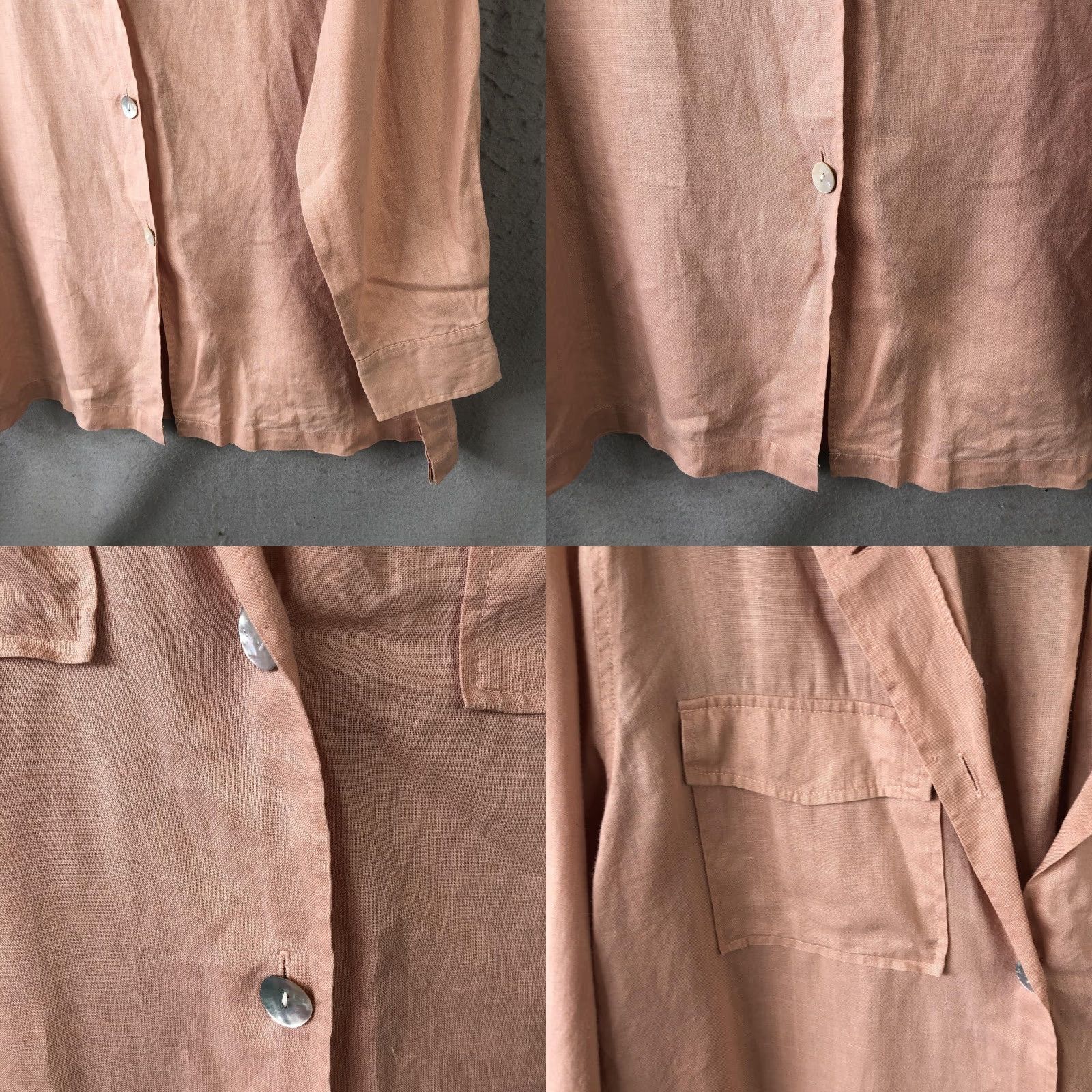 Pinko Carlie's Court Shirt Womens XL Pink 100% Linen Button Front Tunic Top Beachy Linen Casual Beachwear Long Sleeve Collared Button-Up Size XL / US 12-14 / IT 48-50 - 9 Thumbnail