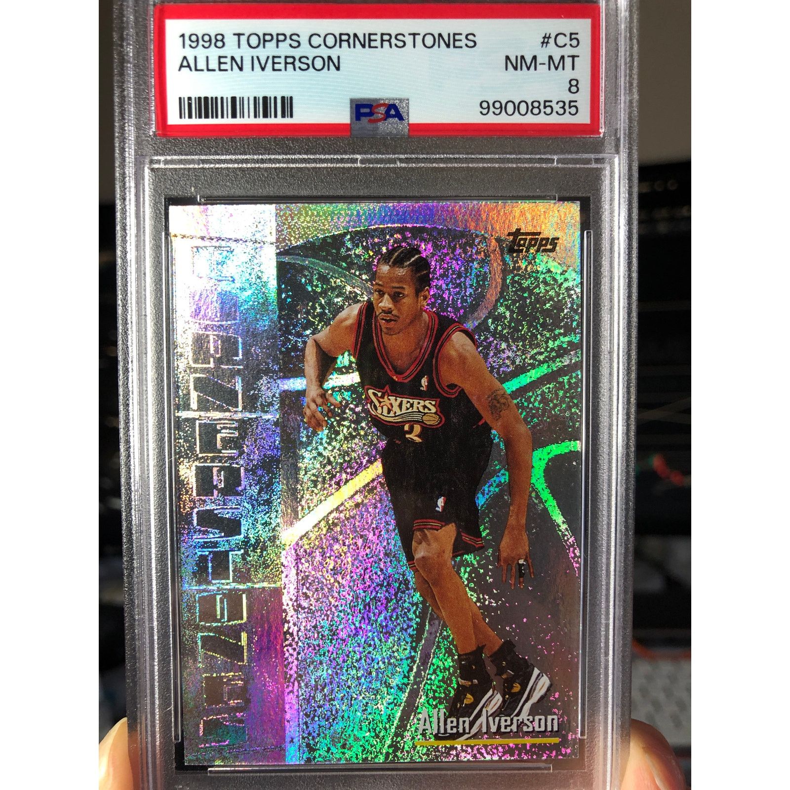 NBA 1998 Topps Cornerstones #C5 Allen Iverson PSA 8 76ers Size ONE SIZE - 3 Thumbnail