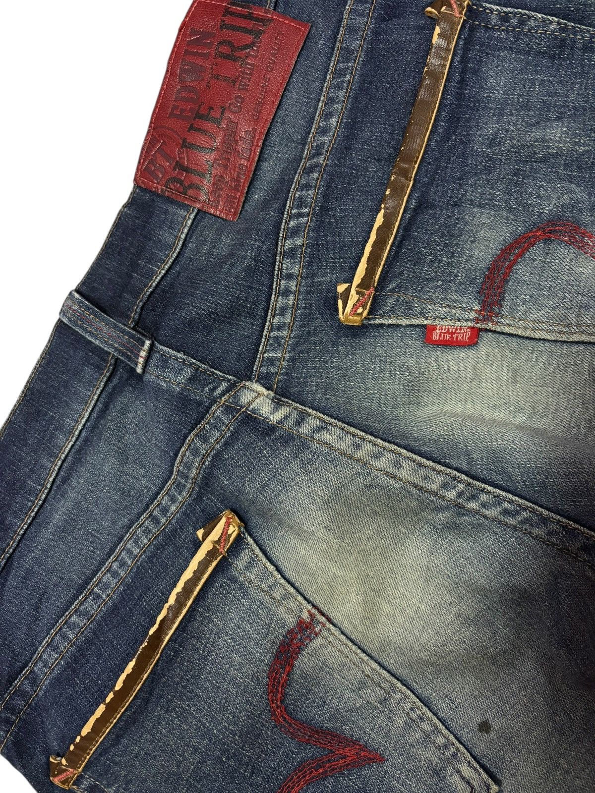 Edwin Vtg Edwin Blue Trip Japan Distressed Jeans Size US 30 / EU 46 - 8 Thumbnail