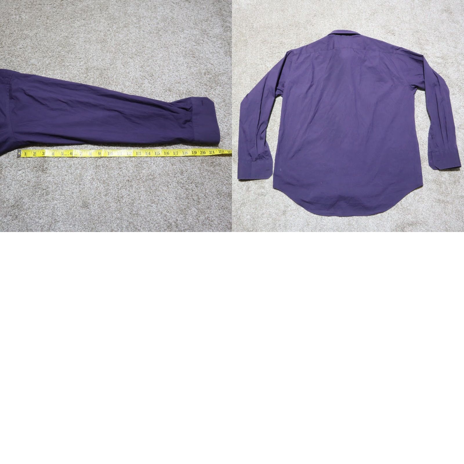 Lorenzo Uomo Lorenzo Uomo Shirt Button-Down L Purple Mens Long Sleeve Cotton Solid Sleeve Button Front Oxford Shirt Size US L / EU 52-54 / 3 - 8 Thumbnail