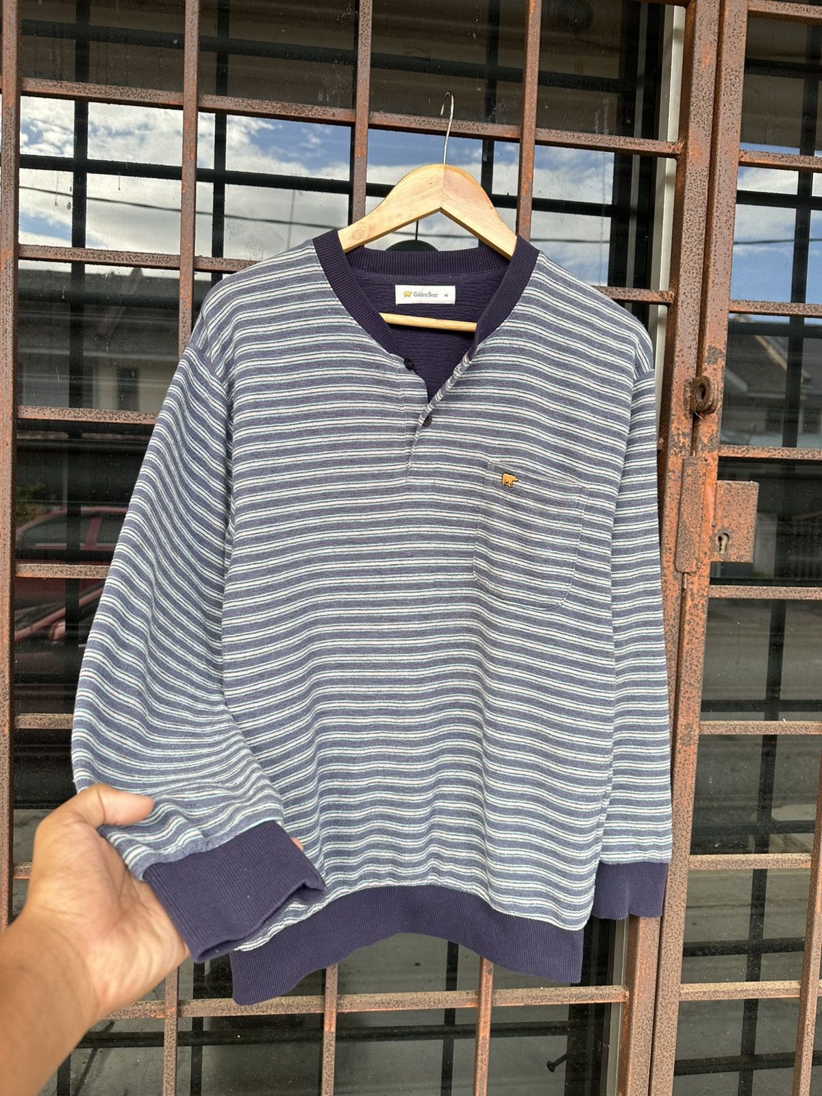Golden Bear 👹Vintage Golden Bear Striped Pullover Crewneck Size US M / EU 48-50 / 2 - 5 Thumbnail