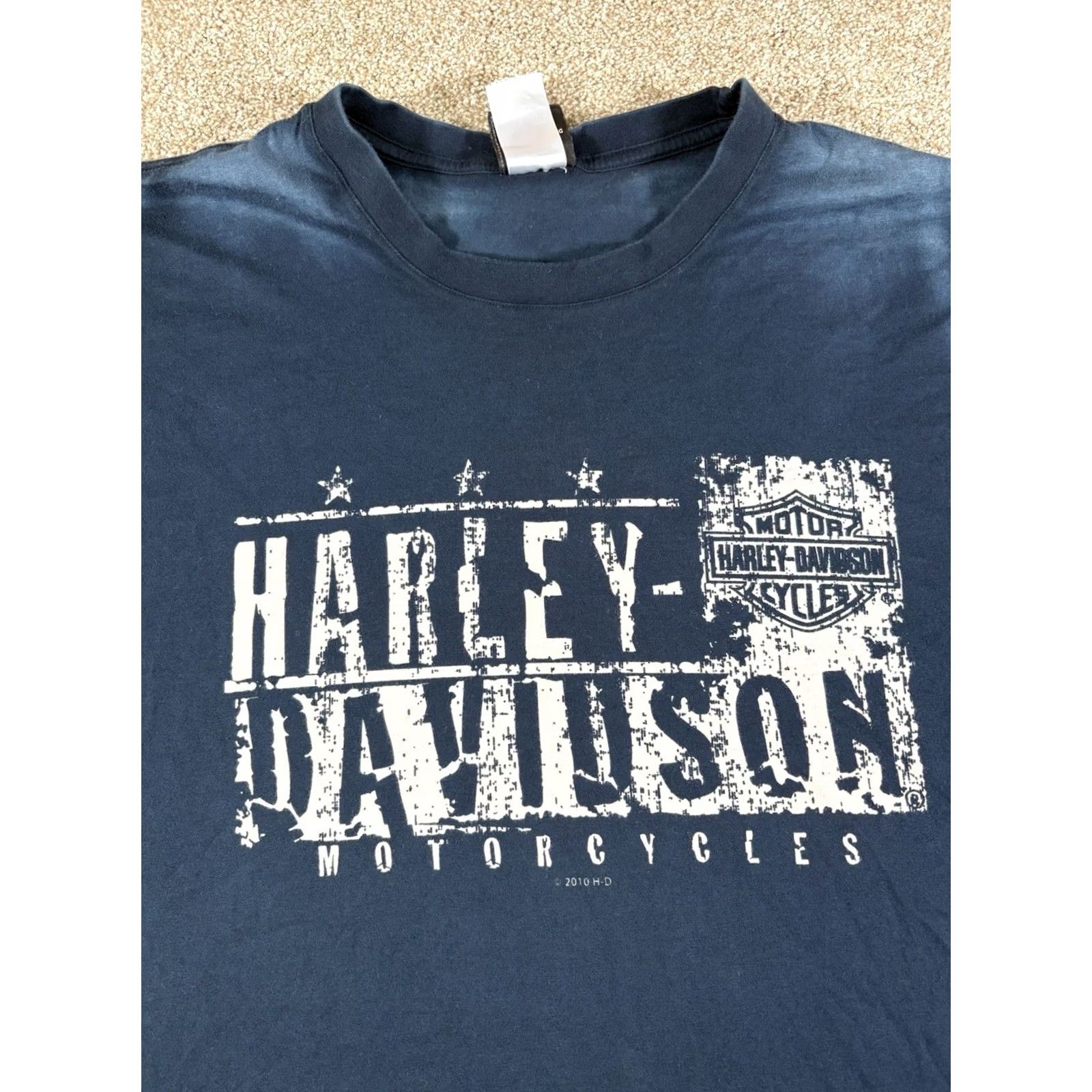Harley Davidson Harley-Davidson T-Shirt Blue Crew Neck Short Sleeve 2XL Men’s Y2K Graphic Double-Sided Retro Biker Motorcycle Georgia Tifton Size US XXL / EU 58 / 5 - 3 Thumbnail
