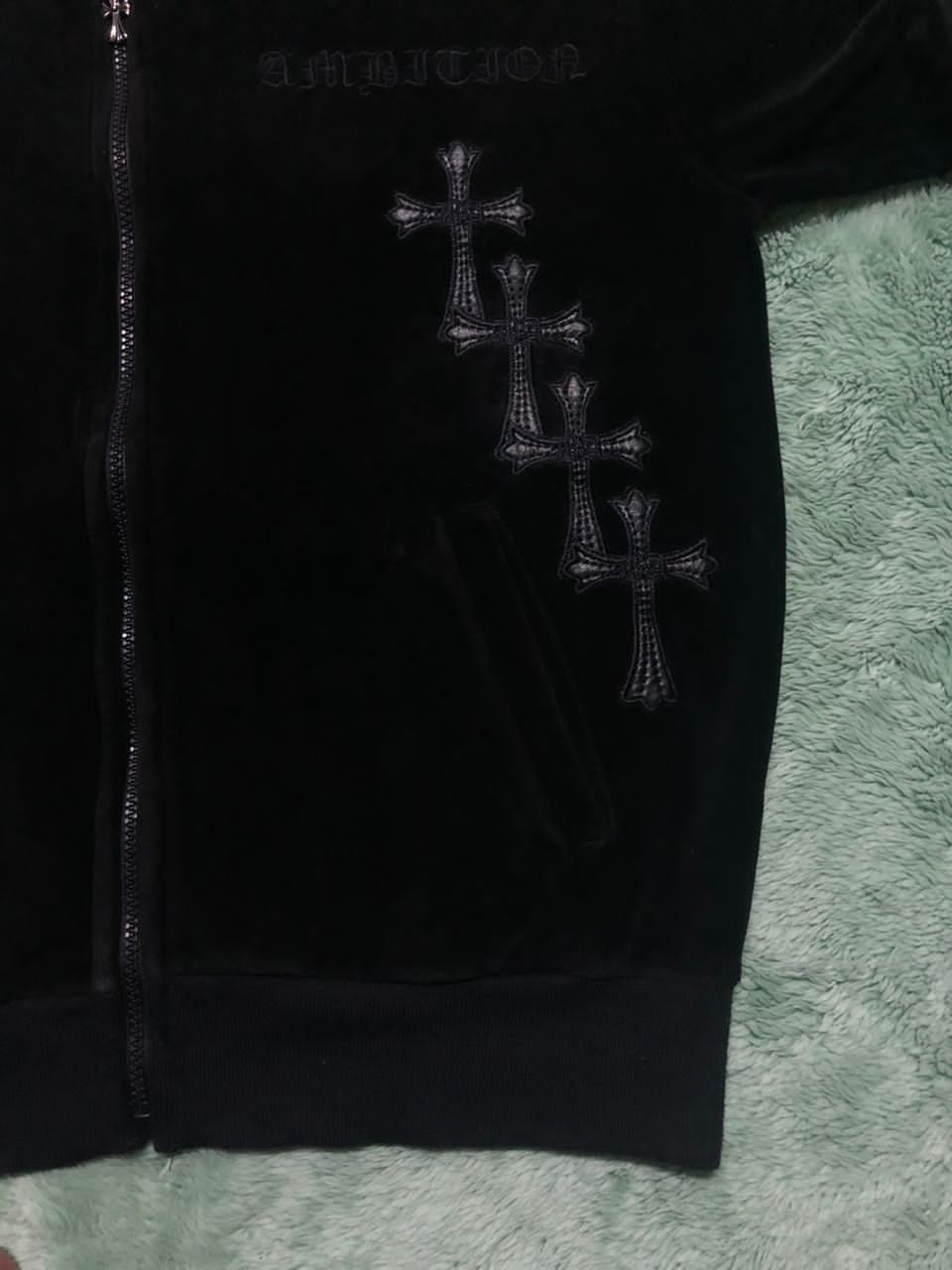Affliction Y2K BE AMBITION CROSS HOODIE ZIPPER VELVET Size US L / EU 52-54 / 3 - 12 Thumbnail