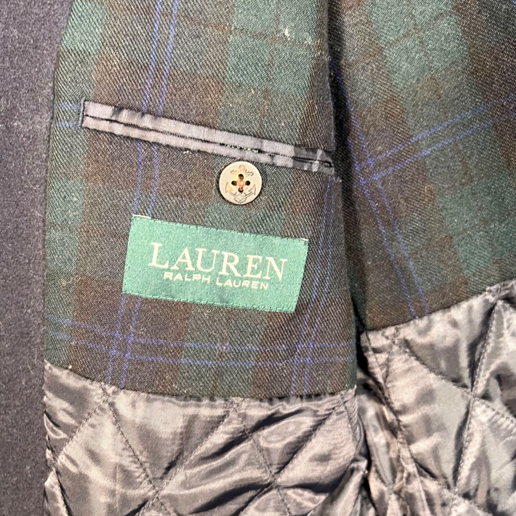 Ralph Lauren VINTAGE Lauren Ralph Lauren Mens Double-Breasted Peacoat 18R Navy Wool Blend Size XXL / US 16-18 / IT 52-54 - 3 Thumbnail