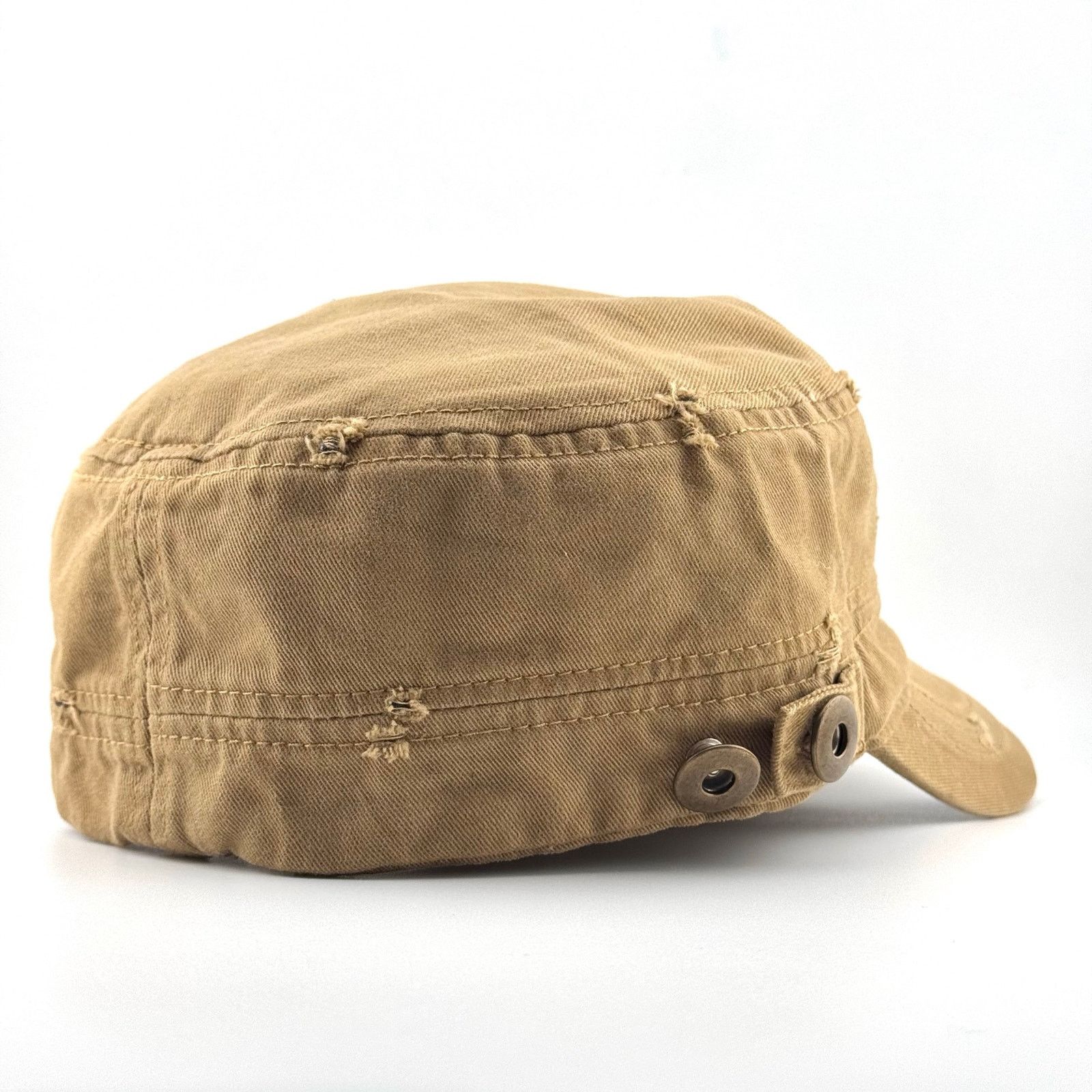 Japanese Brand Y2K Blank Distressed Military Work Vintage Khaki Patrol Cap Size ONE SIZE - 3 Thumbnail