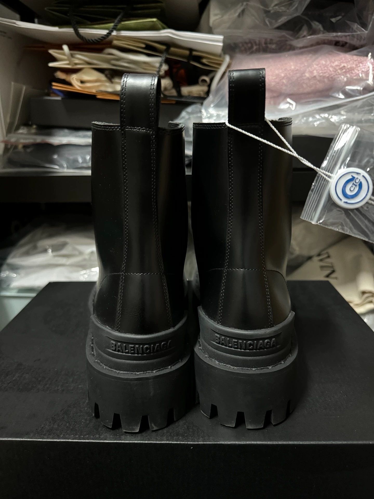 Balenciaga Balenciaga Tractor Black Patent Leather Martens Boots 37 Size US 6.5 / IT 36.5 - 4 Thumbnail