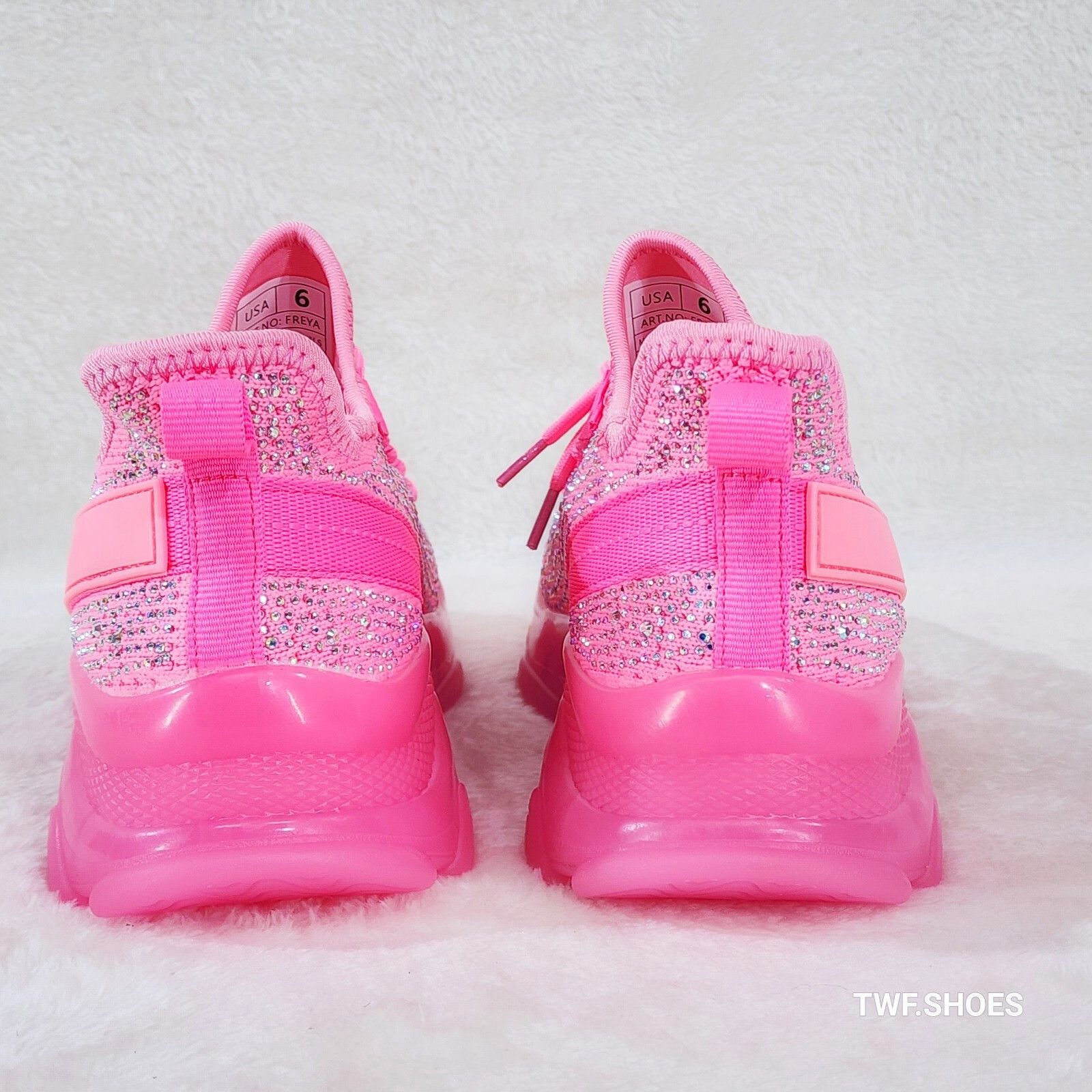Other Frey Pink Neon Jelly Sole Slip On Pull Tie Comfy Running Sho Size US 10 / IT 40 - 5 Thumbnail