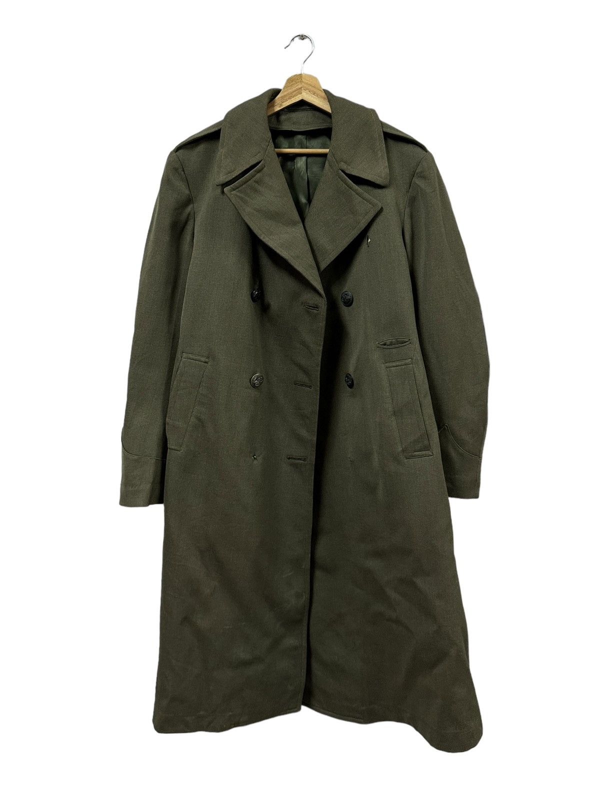 Vintage Vtg🔥60’s USMC Marine Cops Trench Overcoat Seige Green Jacket Size US M / EU 48-50 / 2 - 2 Thumbnail