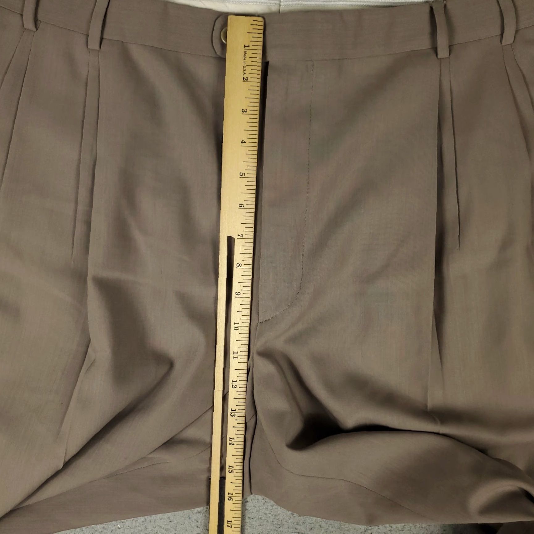 Zanella Zanella Mens Pants 41x25 Beige Pleated Cuffed Dress Trousers Wool Wool Dress Pants Big & Tall Regular Beig e Size US 41 - 4 Thumbnail