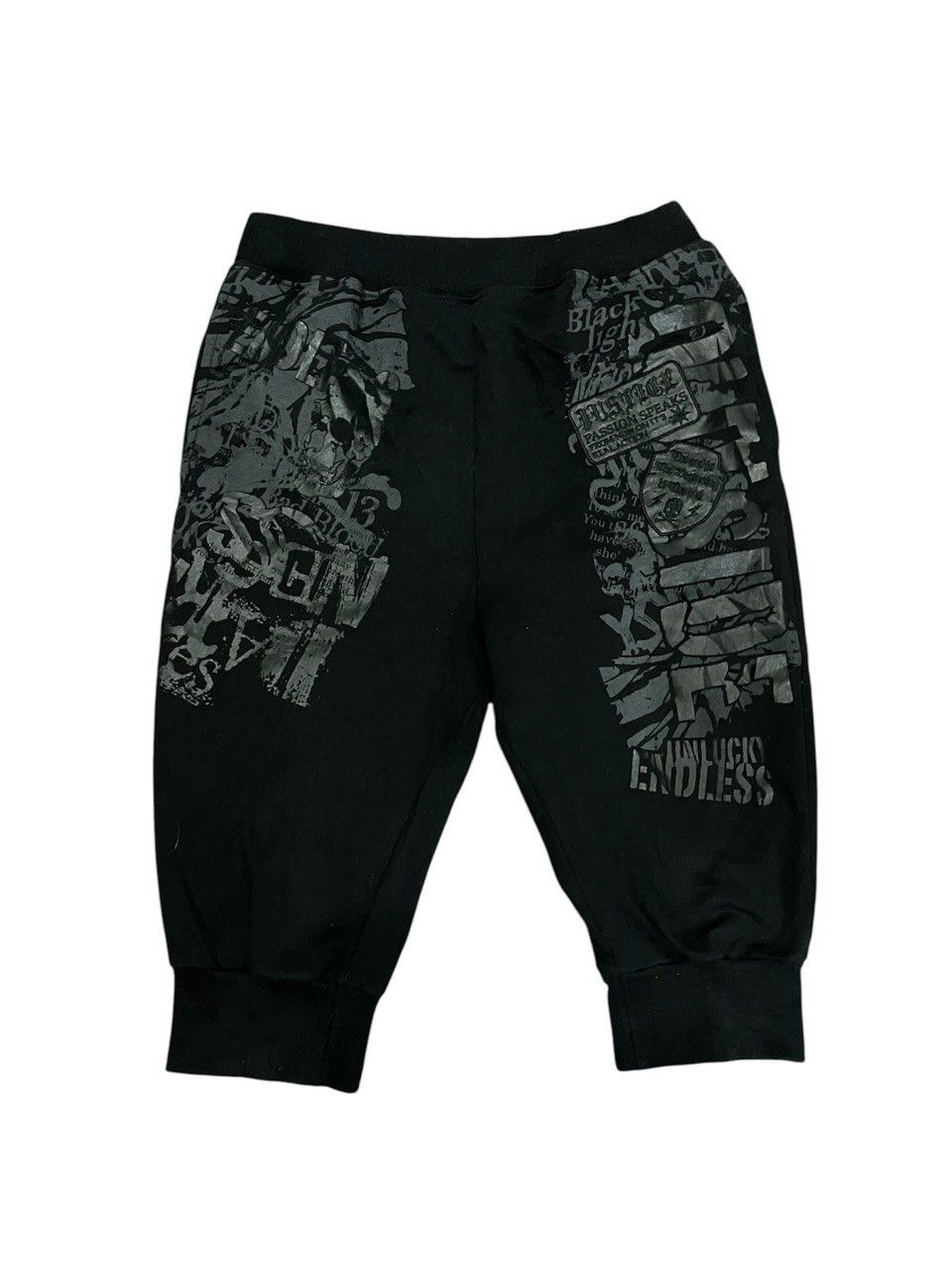 If Six Was Nine × Japanese Brand Skull Black Y2k Emo Jogger Size US 30 / EU 46 - 1 Thumbnail
