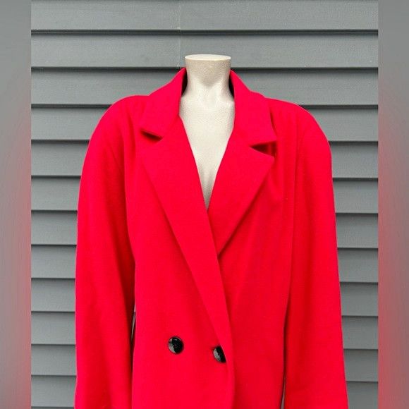 Other Vintage Retro 80s Merin Long Red Cashmere Maxi Dress Coat~L~ Size L / US 10 / IT 46 - 2 Thumbnail