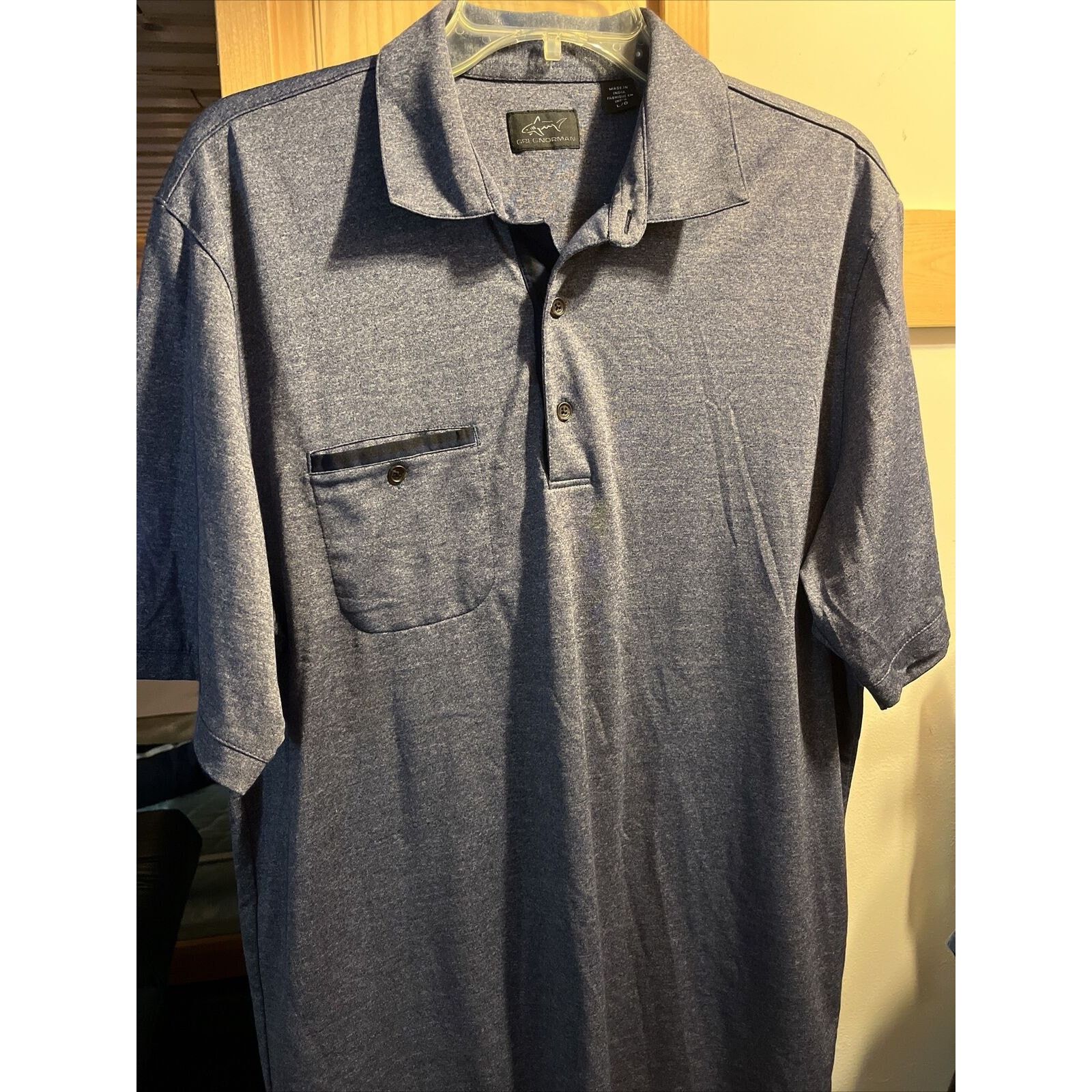 Greg Norman Greg Norman Men’s Large Gray SS Cotton Polyester Polo Shirt Size US L / EU 52-54 / 3 - 9 Thumbnail