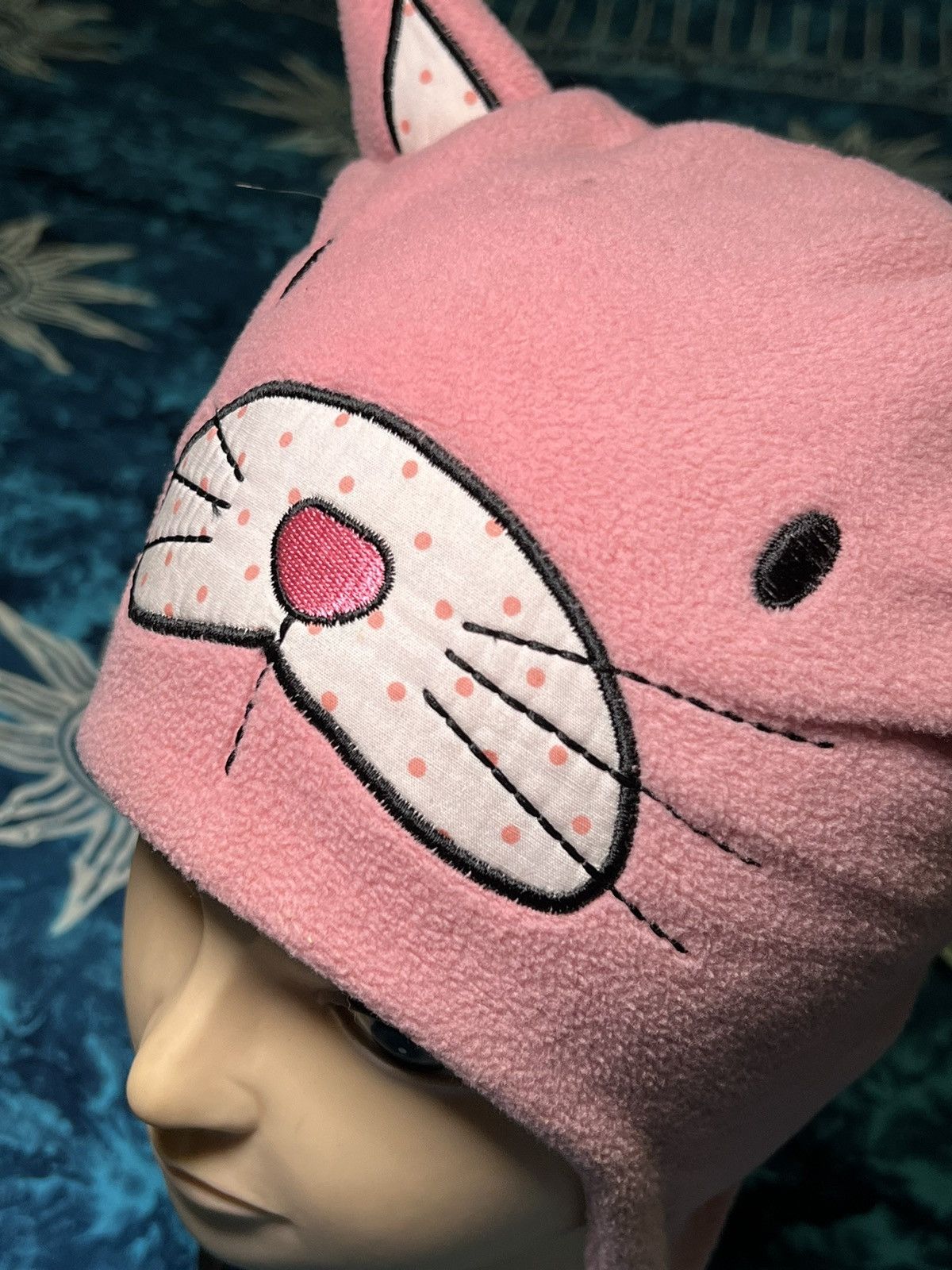 Japanese Brand Y2K Pink Cat Beanie Hat Fleese Cap Size ONE SIZE - 19 Thumbnail