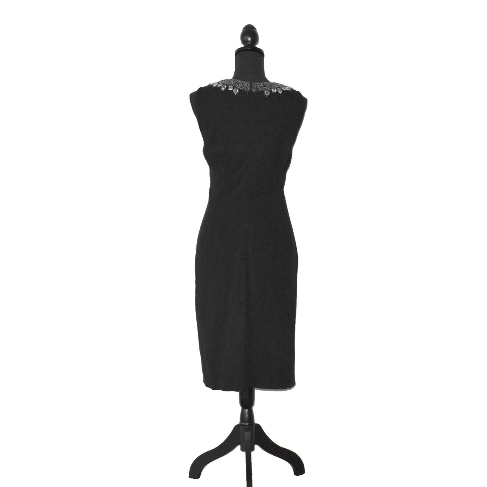 Lafayette 148 LAFAYETTE 148 Black Chain W/Rhinestones Neckline Dress Sz 12 Size XL / US 12-14 / IT 48-50 - 4 Thumbnail