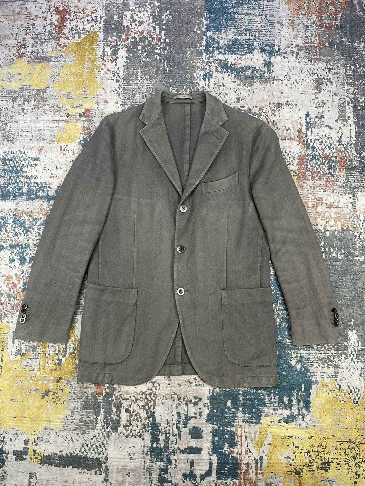Boglioli Boglioli Herringbone R3302G Double Slit Coat Jackets Size US M / EU 48-50 / 2 - 1 Thumbnail
