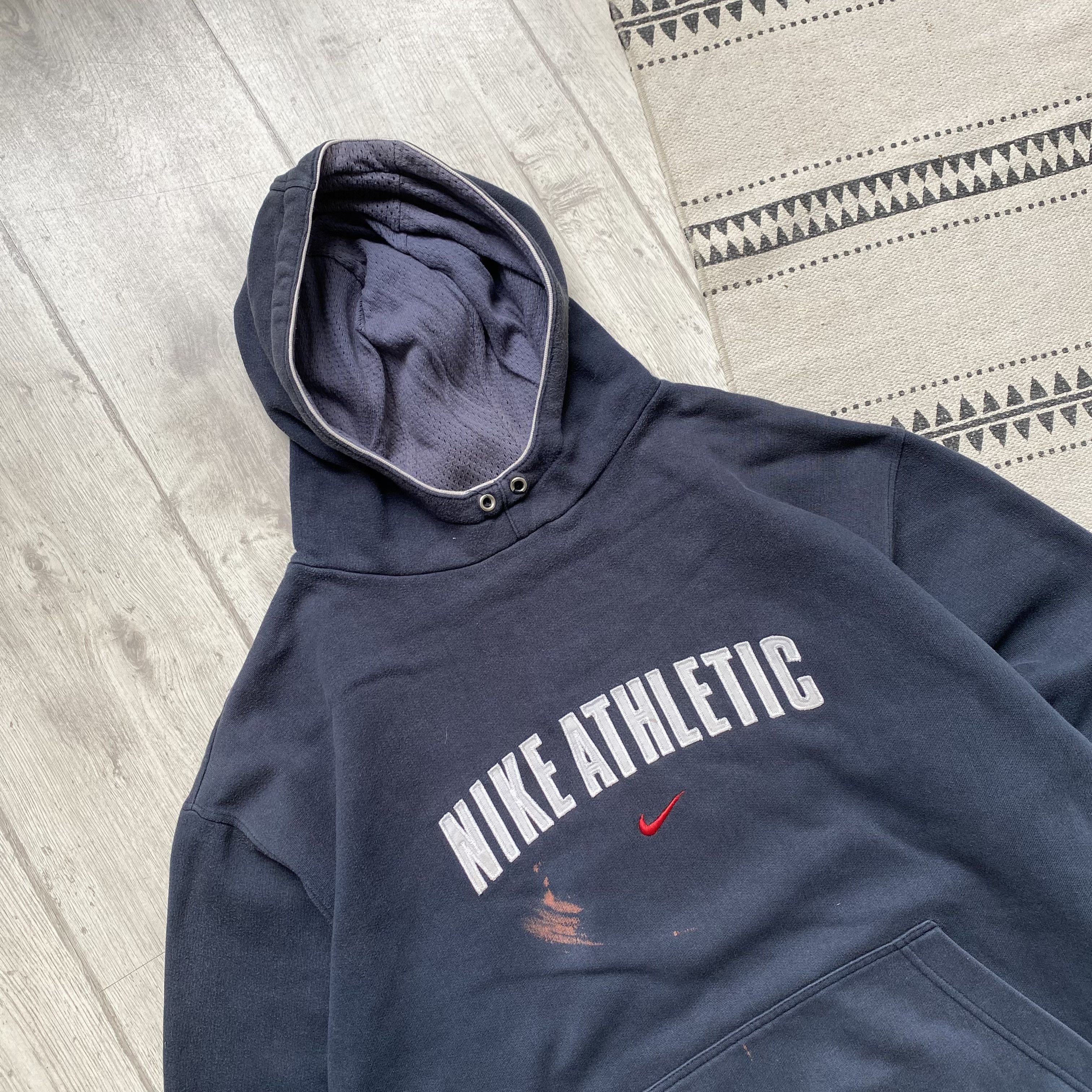 Nike 🦍 Vintage Faded Nike Athletic Boxy Hoodie mini swoosh Y2K Size US M / EU 48-50 / 2 - 2 Thumbnail