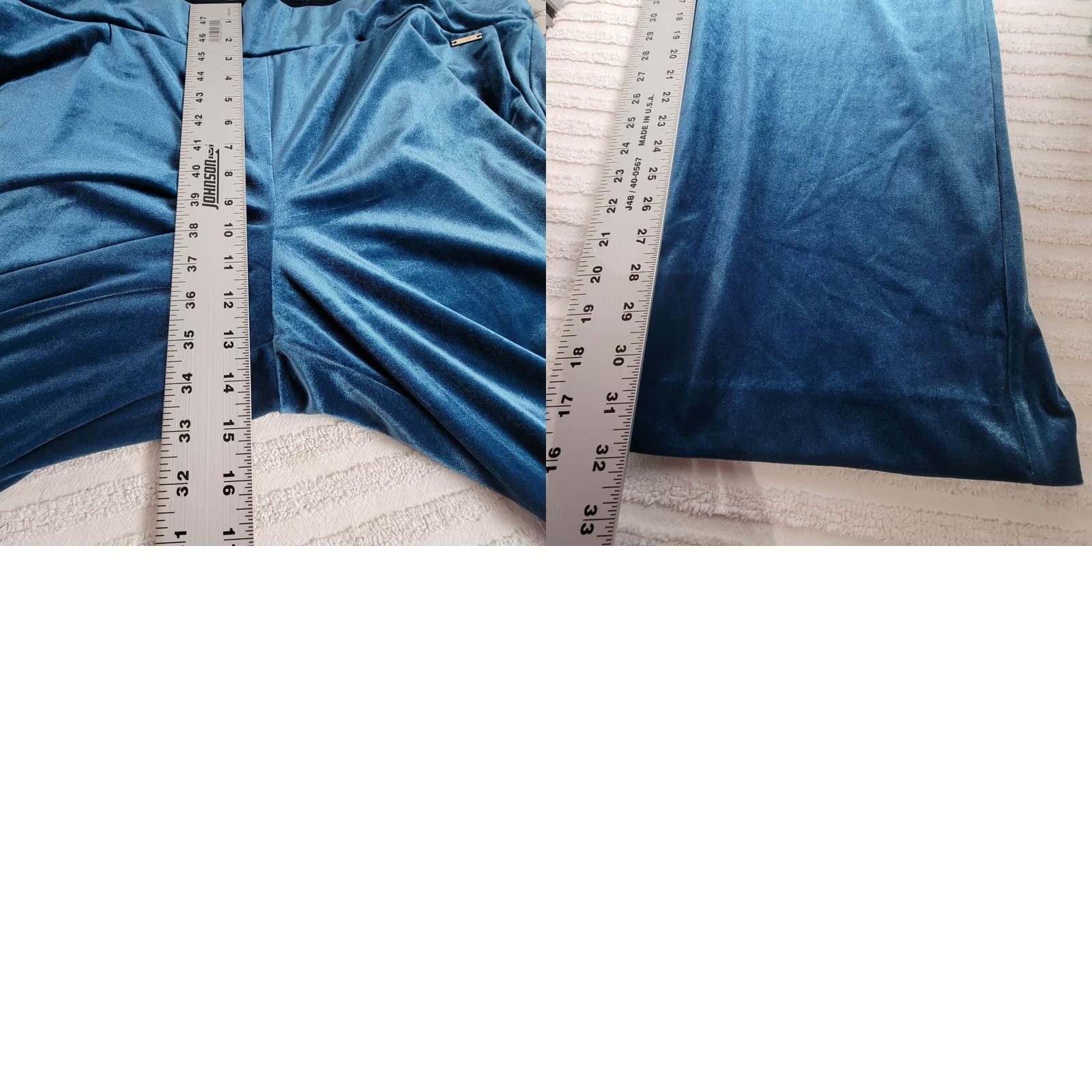 Jones New York Jones New York Velour Cowl Neck Top & Pant 2 Pc Set Blue XXL Regular Inseam 32" Women Velour 2XL Size XXL / US 16-18 / IT 52-54 - 10 Thumbnail