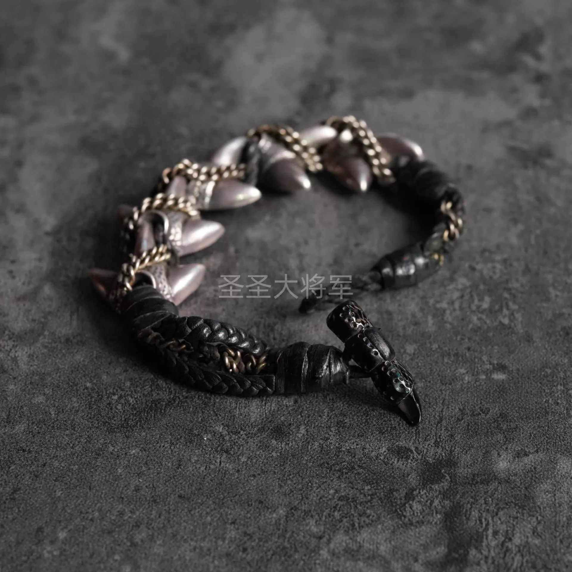 KD2024 KD2024 Dark Gothic Dragon Claw Leather Chain Bracelet 21cm Size ONE SIZE - 6 Thumbnail