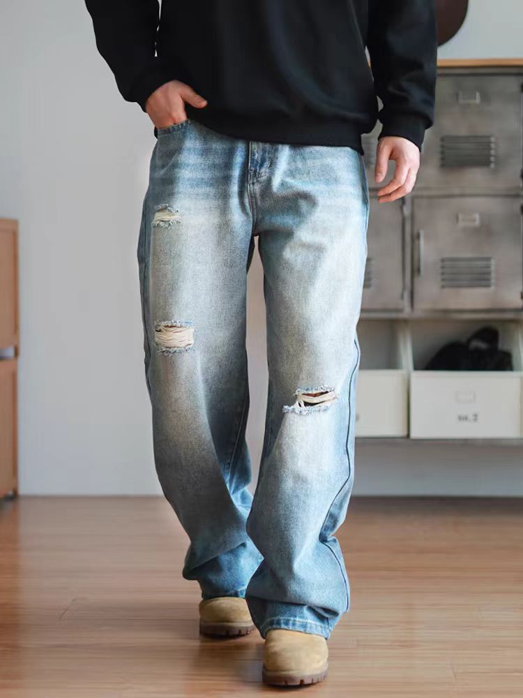 Japanese Brand × Vintage Vintage Loose Washed Old Ripped Jeans Size US 34 / EU 50 - 2 Thumbnail