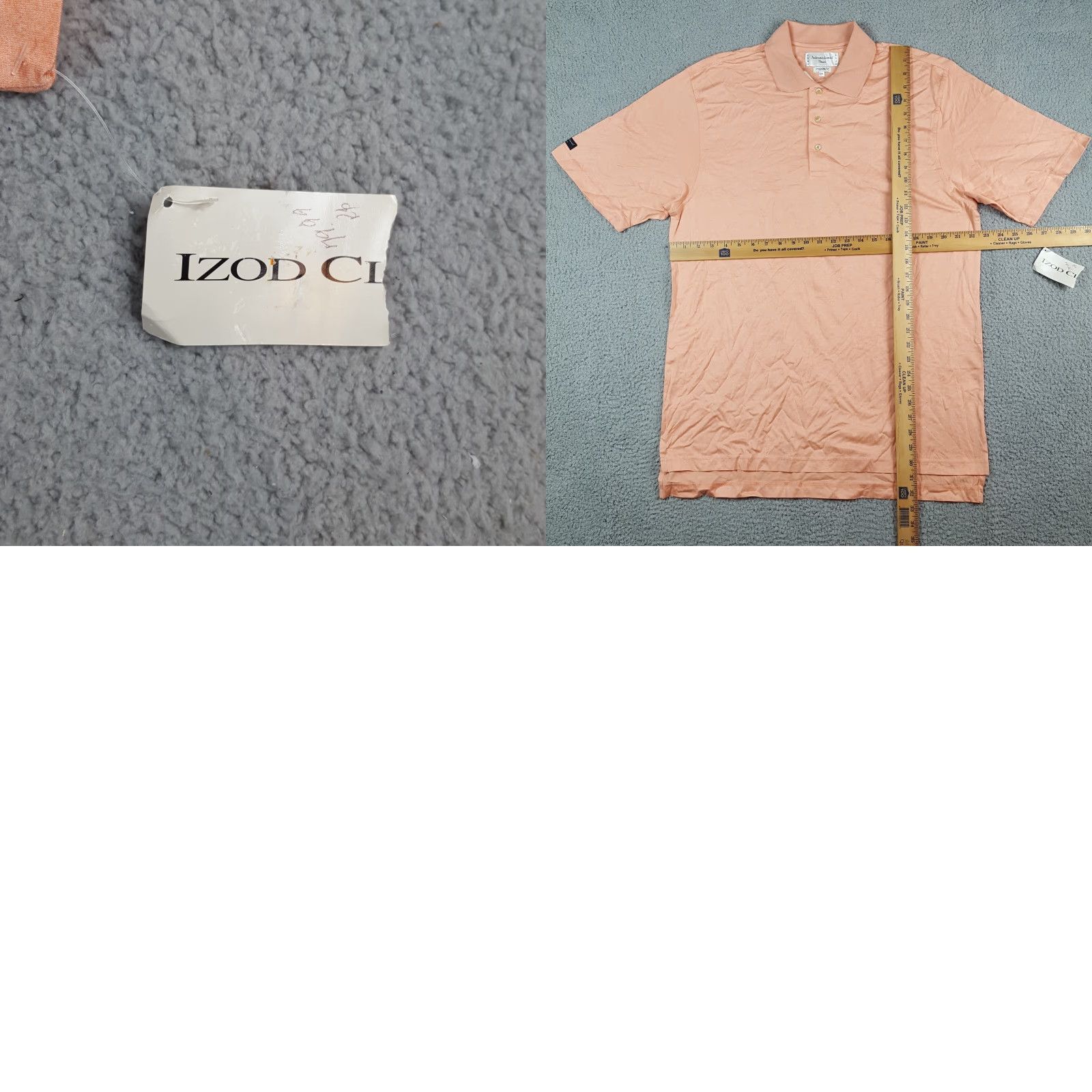 Izod VINTAGE IZOD Polo Shirt Men's L Golf Collared Short Sleeve Pullover Peach Pink 90s Preppy Beach Grunge Rock Classic Summer Spring Casual Workwear Size US L / EU 52-54 / 3 - 8 Thumbnail