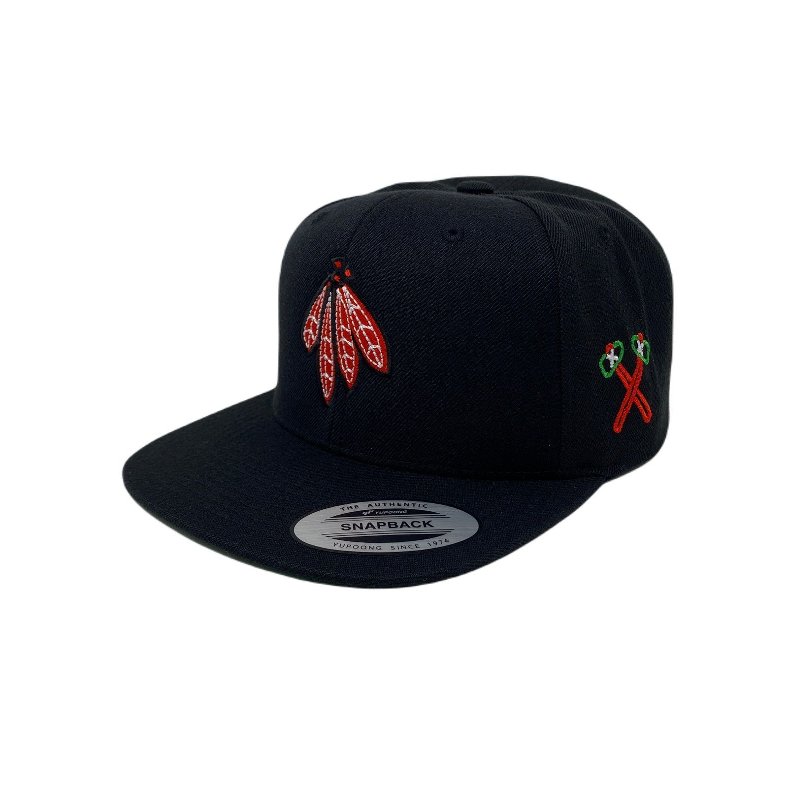 Other Indian RED Feathers Tomahawk Snapback Hat Size ONE SIZE - 2 Thumbnail