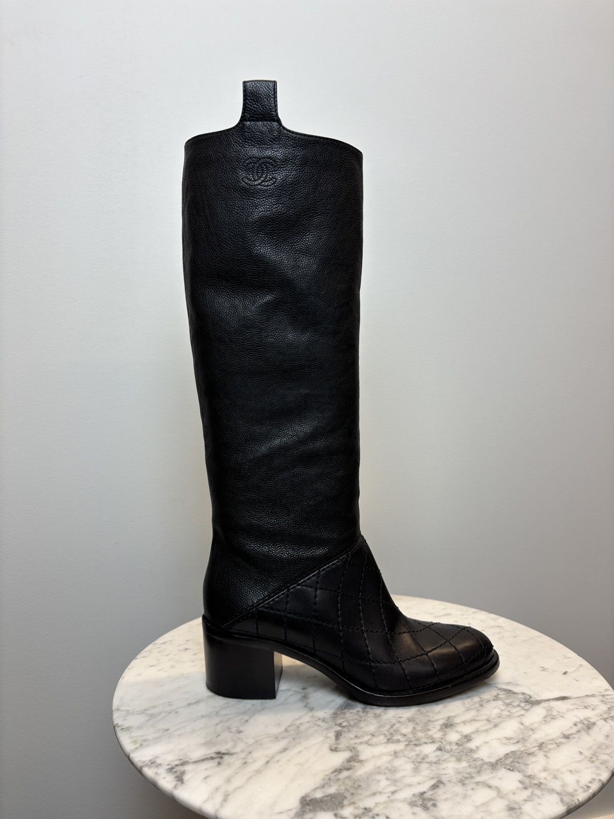 Chanel Chanel Calfskin Quilted Riding Boots Black Size US 8 / IT 38 - 6 Thumbnail