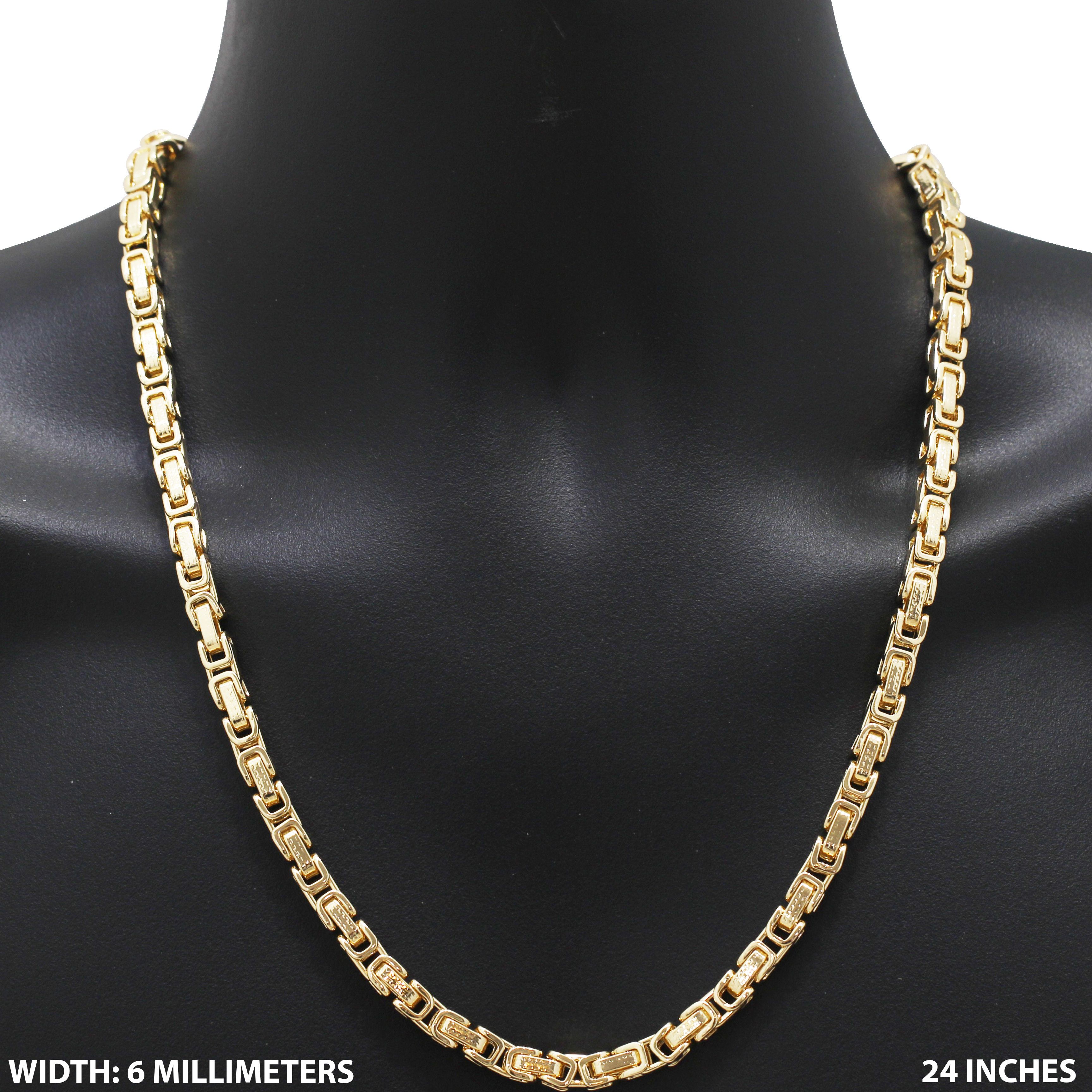 Other 316L SS 14k GP 6mm Byzantine Chain Necklace 24” Size ONE SIZE - 1 Thumbnail