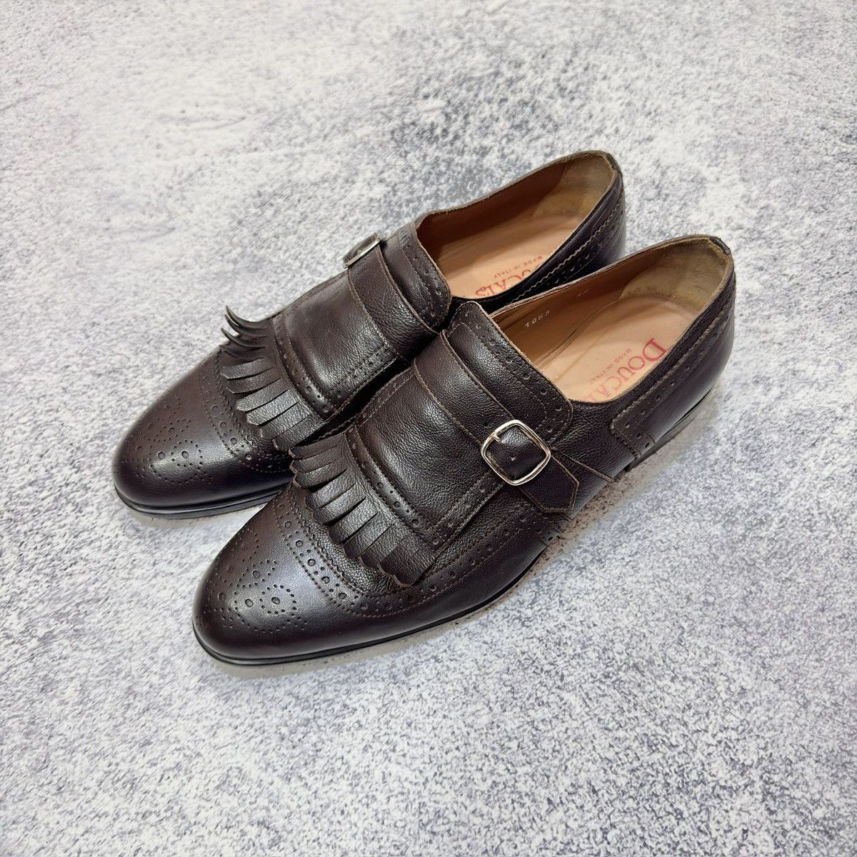 Doucal's × Handmade Doucal’s Italy Dark Brown Monk Shoes US9 UK8 EU42 27cm Size US 9 / EU 42 - 13 Thumbnail