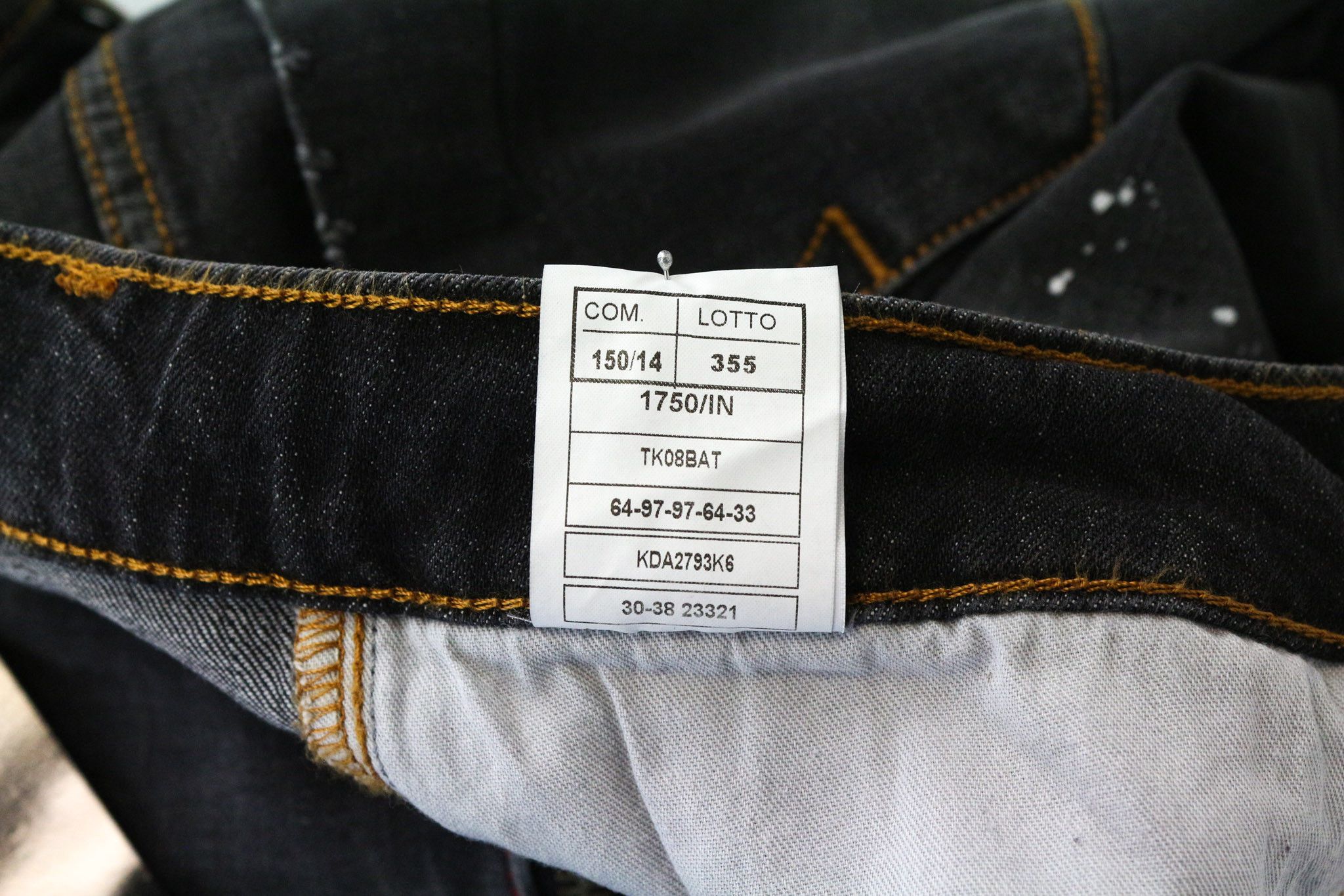 Takeshy Kurosawa W32 Dark Grey Cotton Stretch Slim Painted Jeans 75850 Size US 32 / EU 48 - 6 Thumbnail
