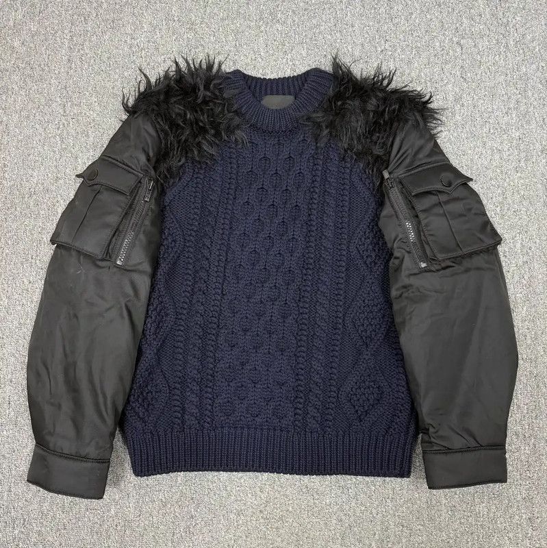 Prada Prada Men's Blue Cotton Knit Sweater Size US L / EU 52-54 / 3 - 1 Thumbnail