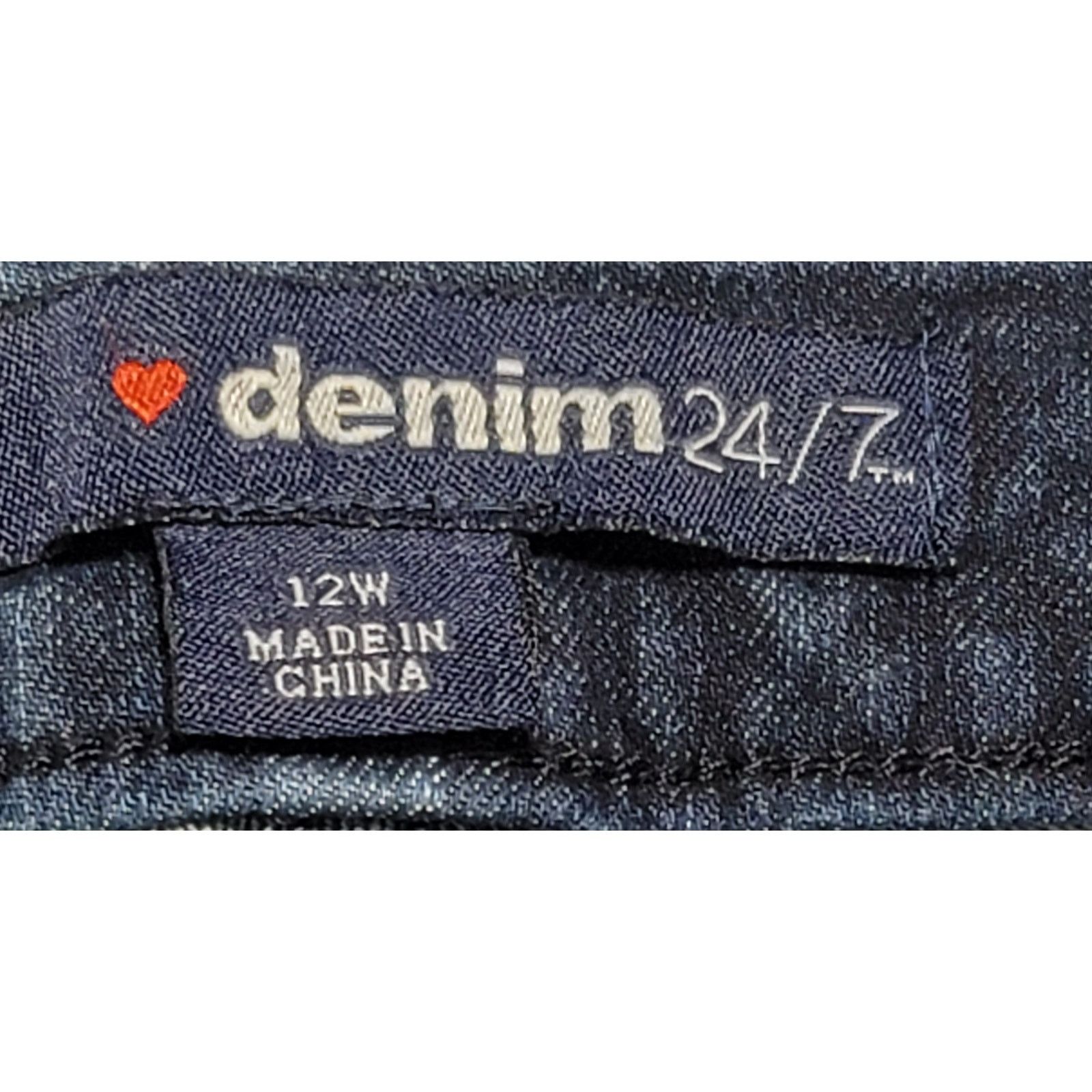 Other Denim 24/7 Blue Flat Front Denim Bermuda Shorts 12W Size 34" / US 12 / IT 48 - 3 Thumbnail