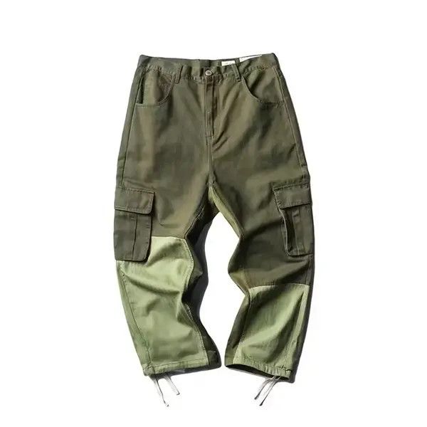 Other 2020S/S Simple Blue Japan Olive Patchwork Carrot Pants Size US 32 / EU 48 - 1 Thumbnail