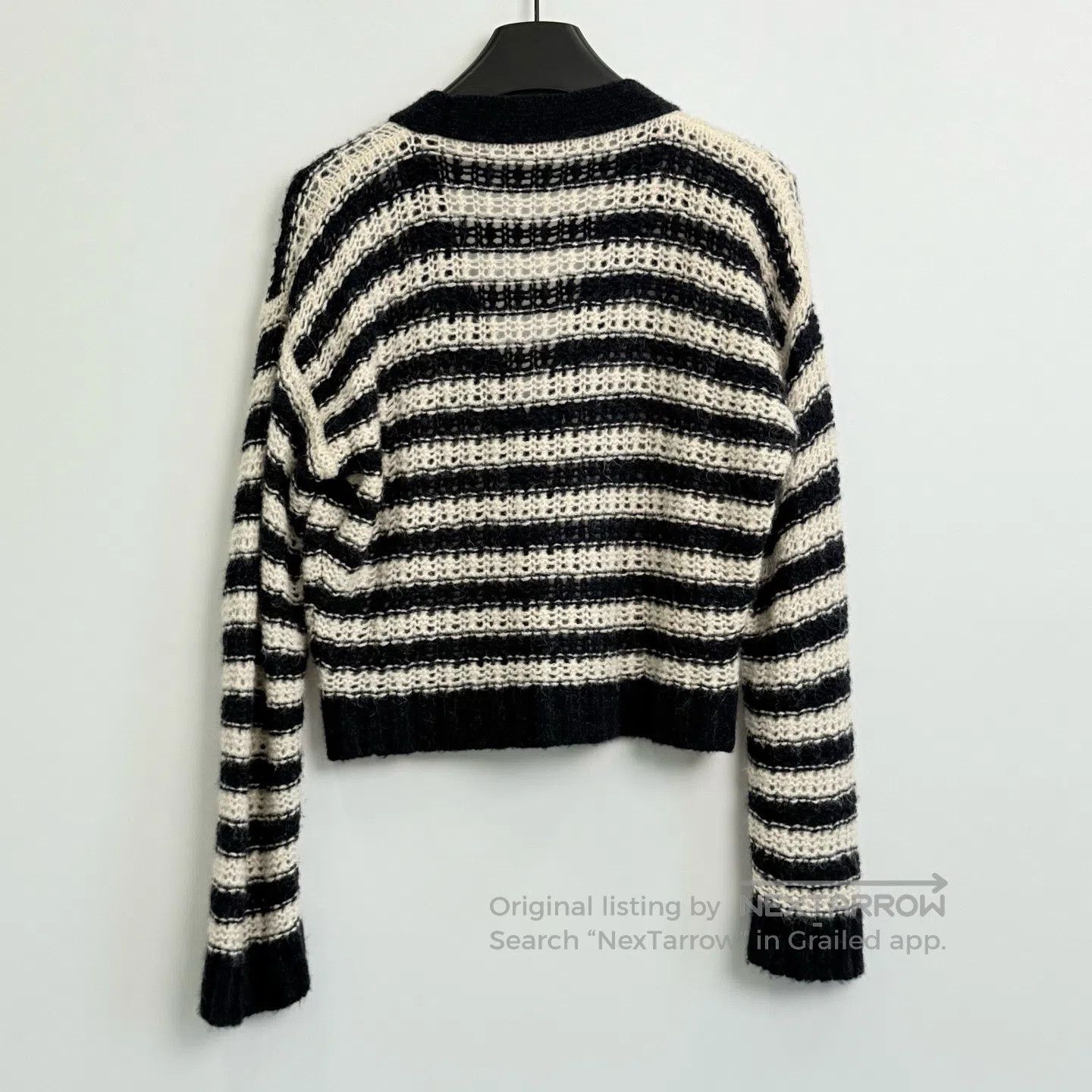 Dior Dior Striped V-Neck Long-Sleeve Knit Top| Size XS / US 0-2 / IT 36-38 - 3 Thumbnail
