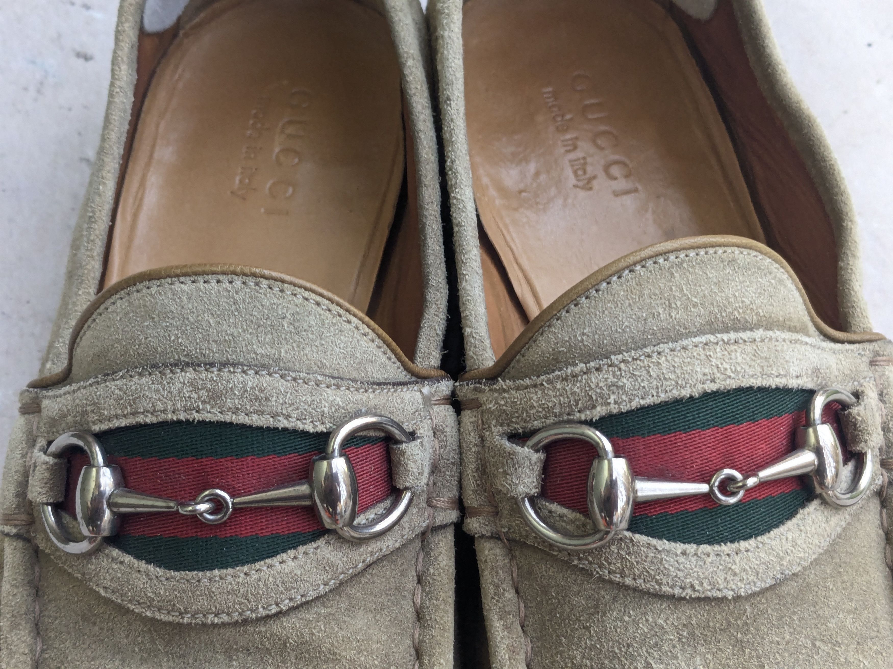 Gucci × Vintage Gucci Horsebit Loafers Beige 11 D Slip Ons Suede Size US 11 / EU 44 - 2 Thumbnail