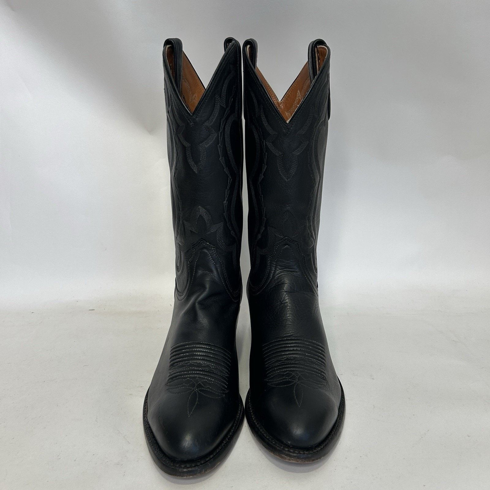 Lucchese Vintage Lucchese 2000 Genuine Elk Cowboy Boots “Black” Size US 8.5 / EU 41-42 - 2 Thumbnail