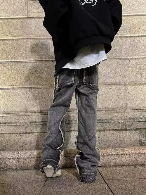 Jean Vintage patchwork baggy hip hop Y2K jeans Size US 32 / EU 48 - 5 Thumbnail