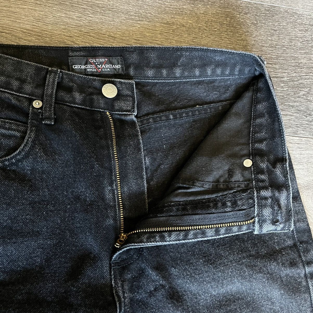 Guess Vintage 1990s Guess by Georges Marciano Black Denim Jeans Size US 28 / EU 44 - 8 Thumbnail