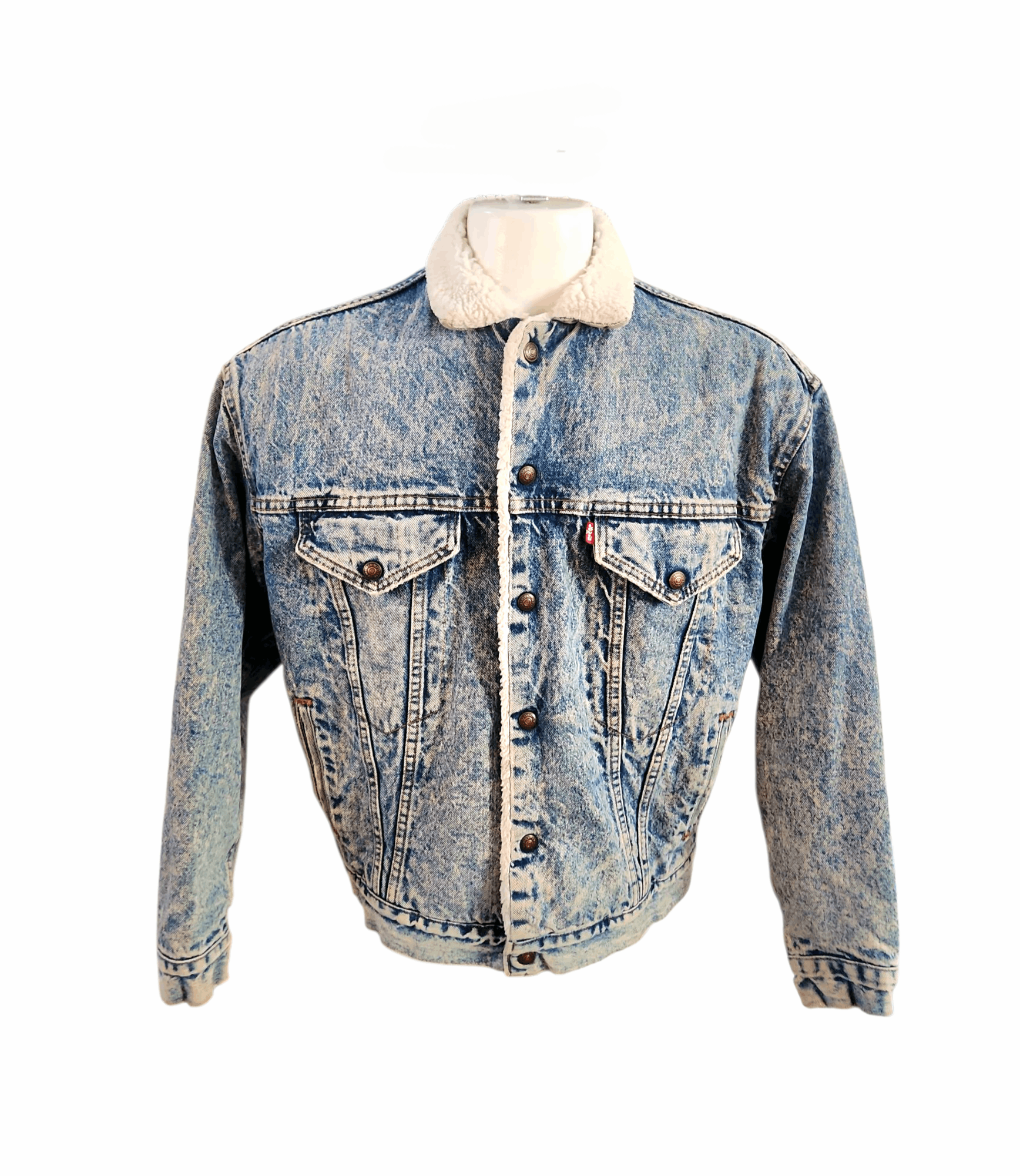 Levi's Levi's True Vintage Acid Wash Denim Trucker Jacket XL Sherpa Size US XL / EU 56 / 4 - 1 Thumbnail