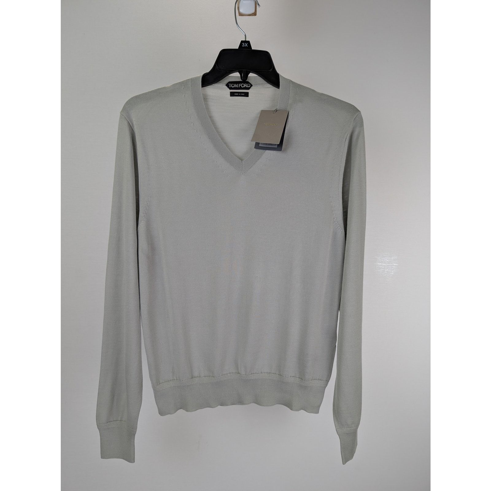 Tom Ford o1rshd1 V-Neck Crewneck Sweater Sweatshirt in Grey Size US M / EU 48-50 / 2 - 1 Thumbnail