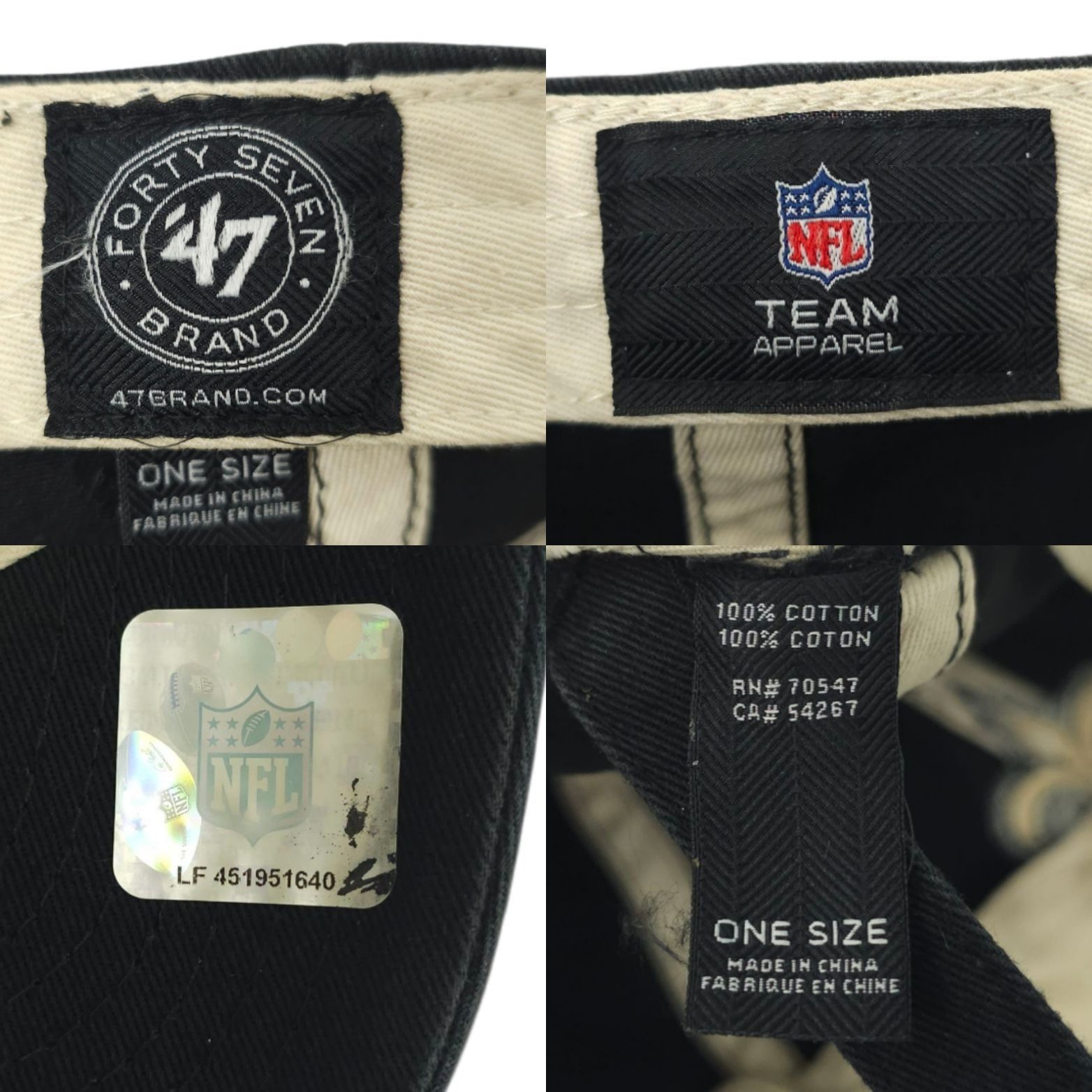 47 Brand New Orleans Saints Patch NFL Apparel Strapback Cap 47 Brand Size ONE SIZE - 8 Thumbnail